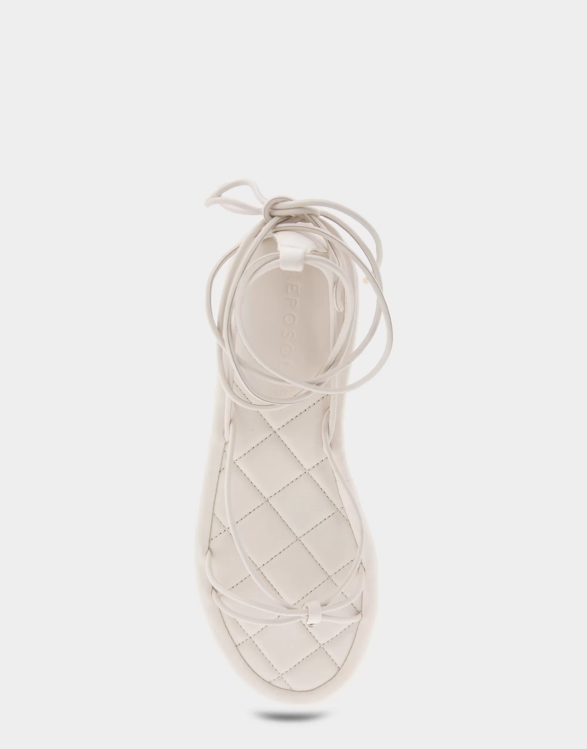 Aerosoles Flats*Comfortable Women's Multi Strap Lace Up Sandal in Eggnog Faux Leather