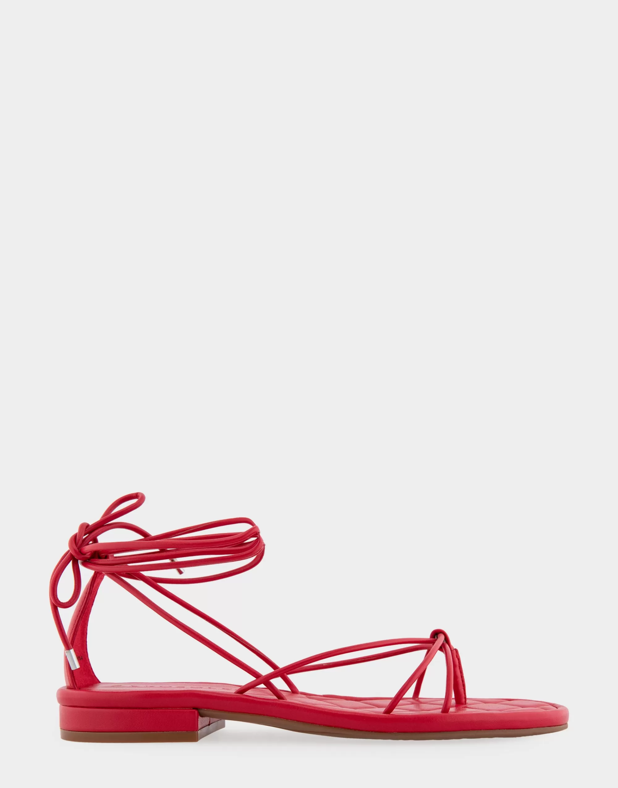 Aerosoles Flats*Comfortable Women's Multi Strap Lace Up Sandal in Red Faux Leather