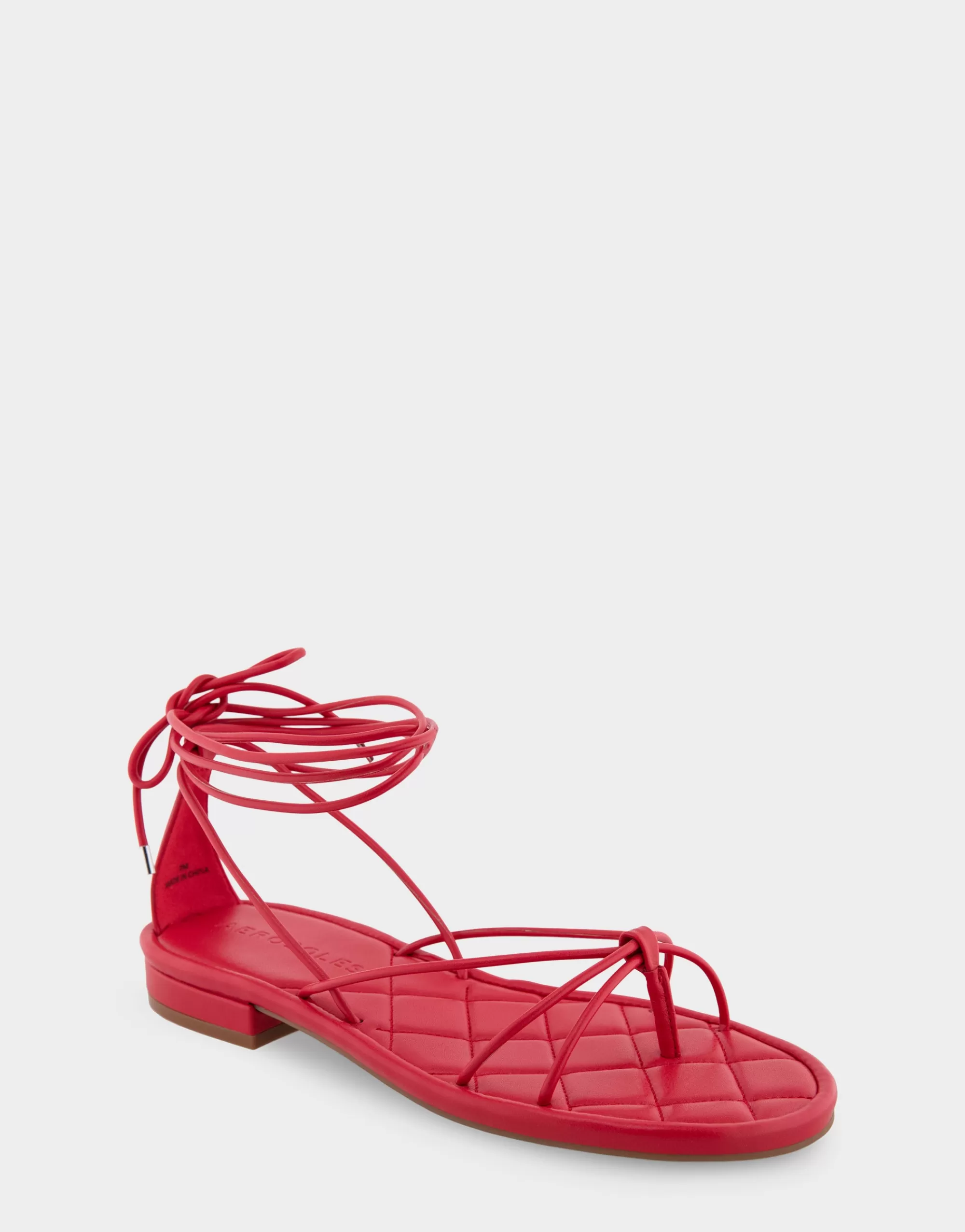 Aerosoles Flats*Comfortable Women's Multi Strap Lace Up Sandal in Red Faux Leather