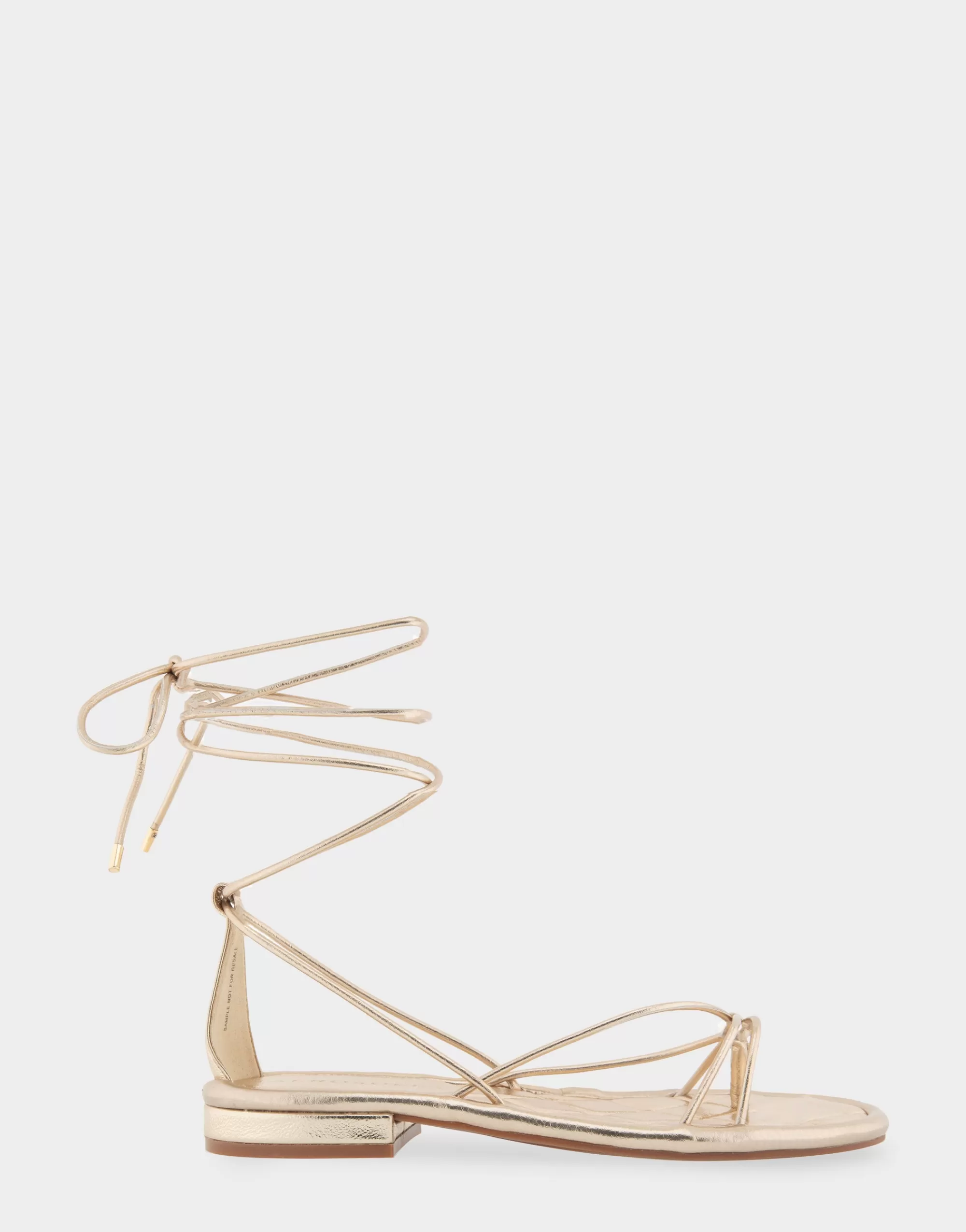 Aerosoles Flats*Comfortable Women's Multi Strap Lace Up Sandal in Soft Gold Faux Leather