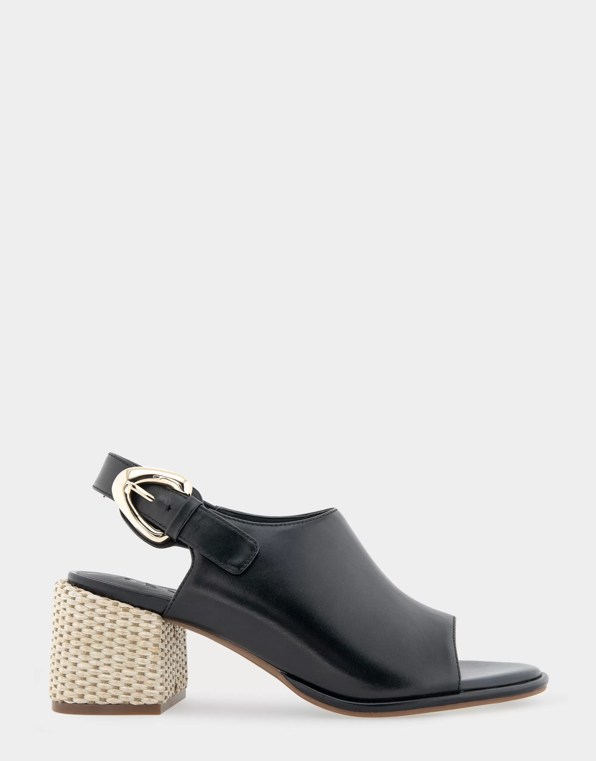 Aerosoles Dress*Comfortable Women's Open Toe Block Heel Shootie in Black Leather