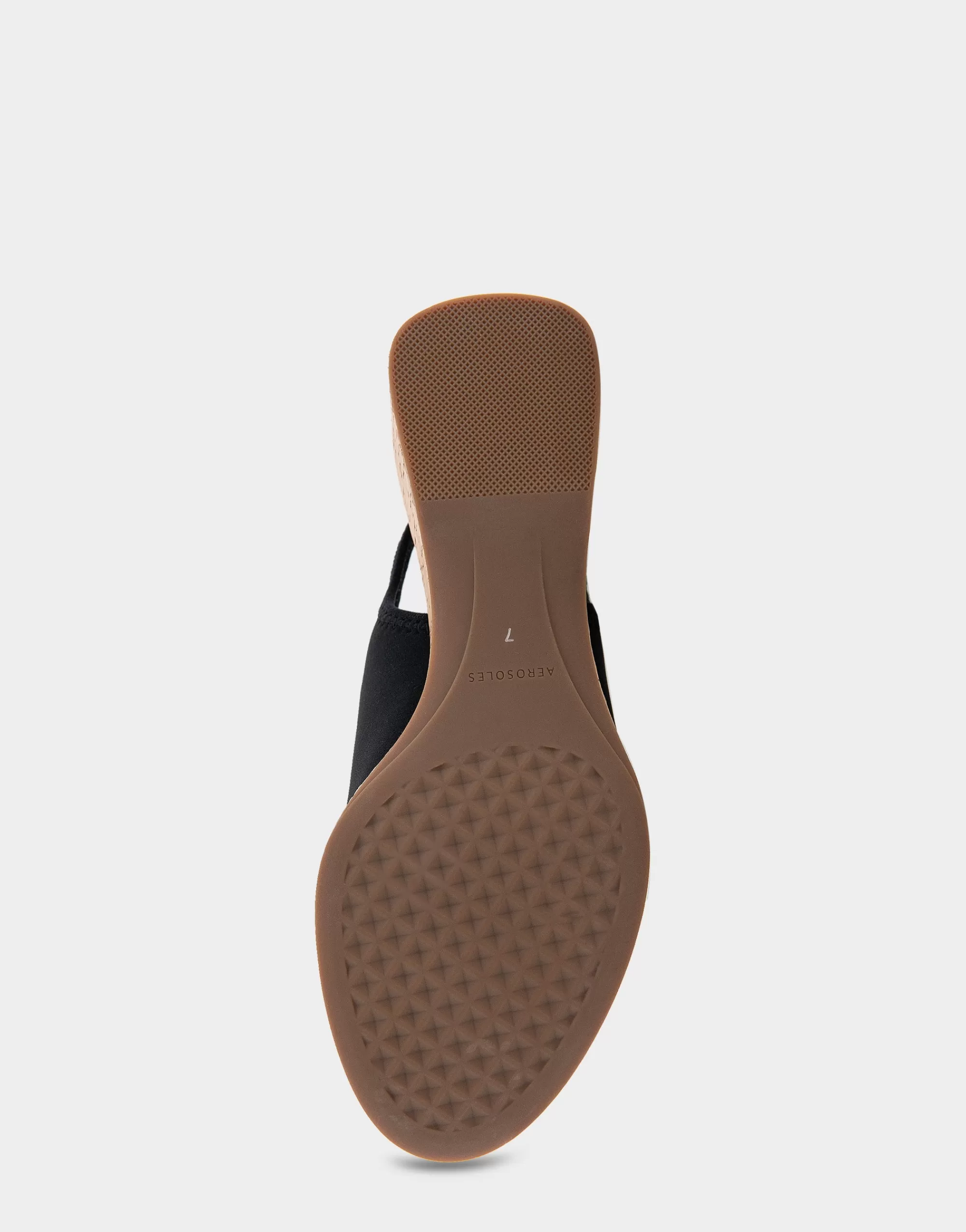 Aerosoles Dress | Wedges*Comfortable Women's Open Toe Stretch Wedge Shootie in Black Stretch Gabardine Cork Fabric Gabardine Stretch Fabric