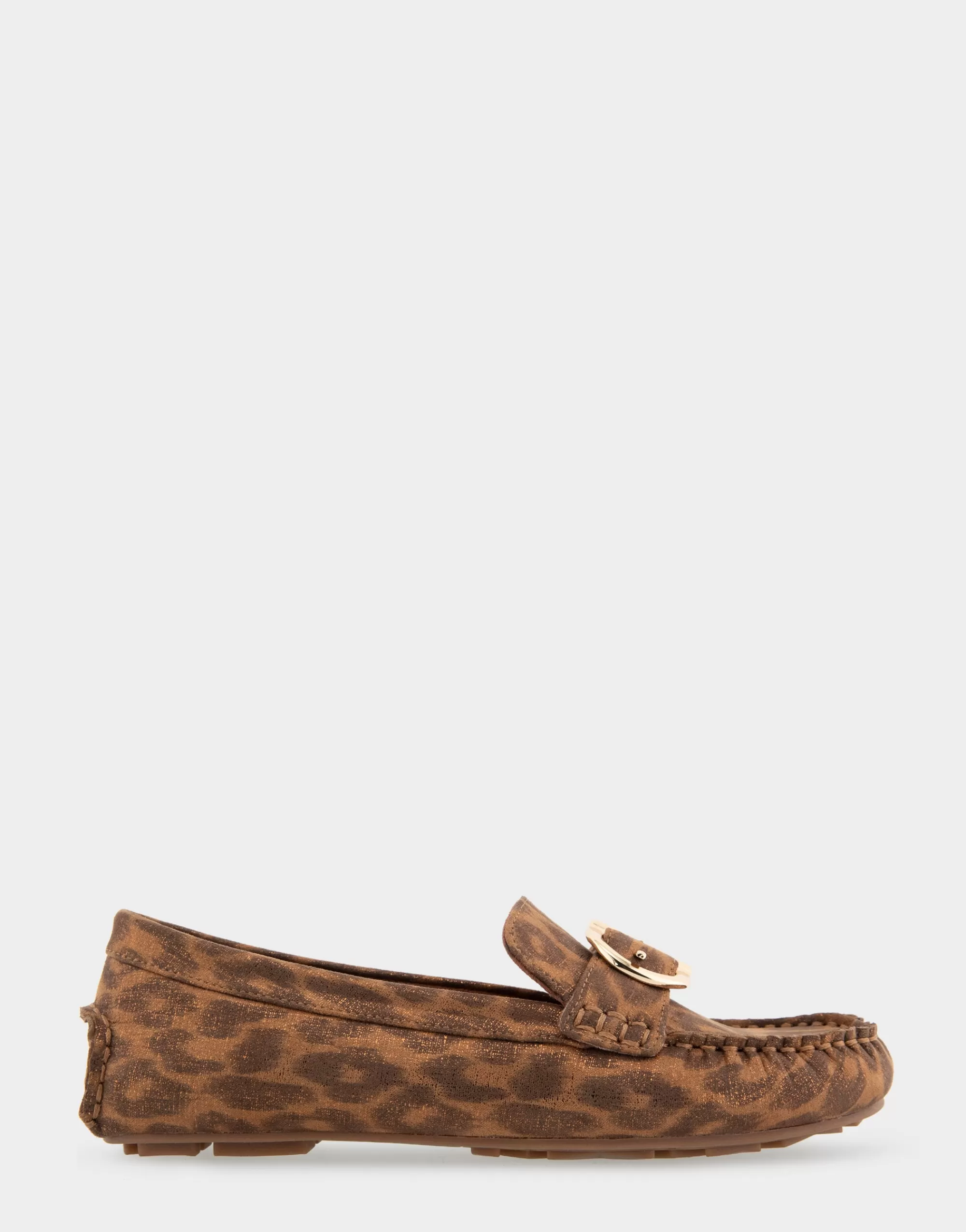 Aerosoles Wide Width Flats | Loafers*Comfortable Women's Ornamented Driver in Leopard Metallic Fabric Leather
