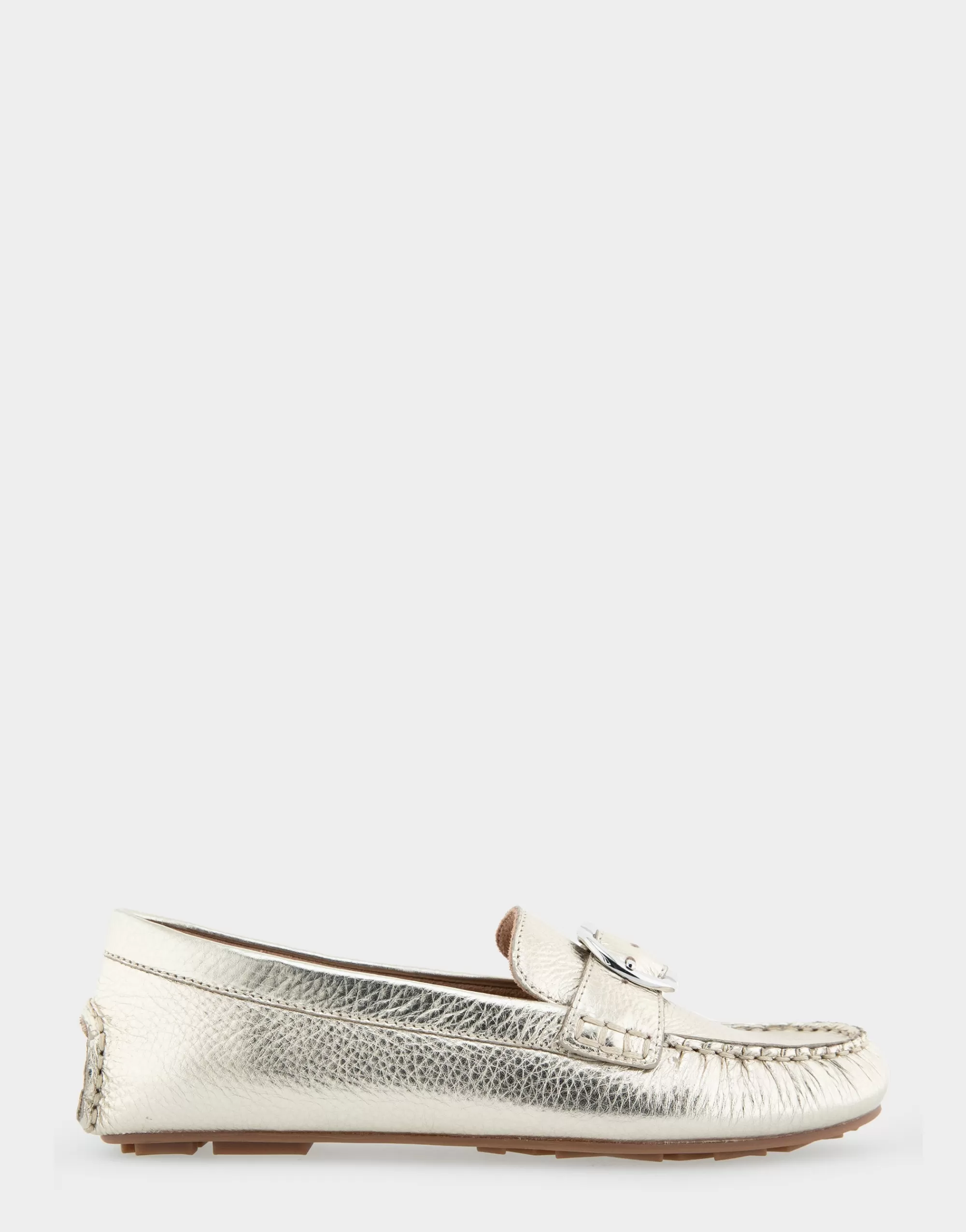 Aerosoles Wide Width Flats | Loafers*Comfortable Women's Ornamented Driver in Soft Gold Leather