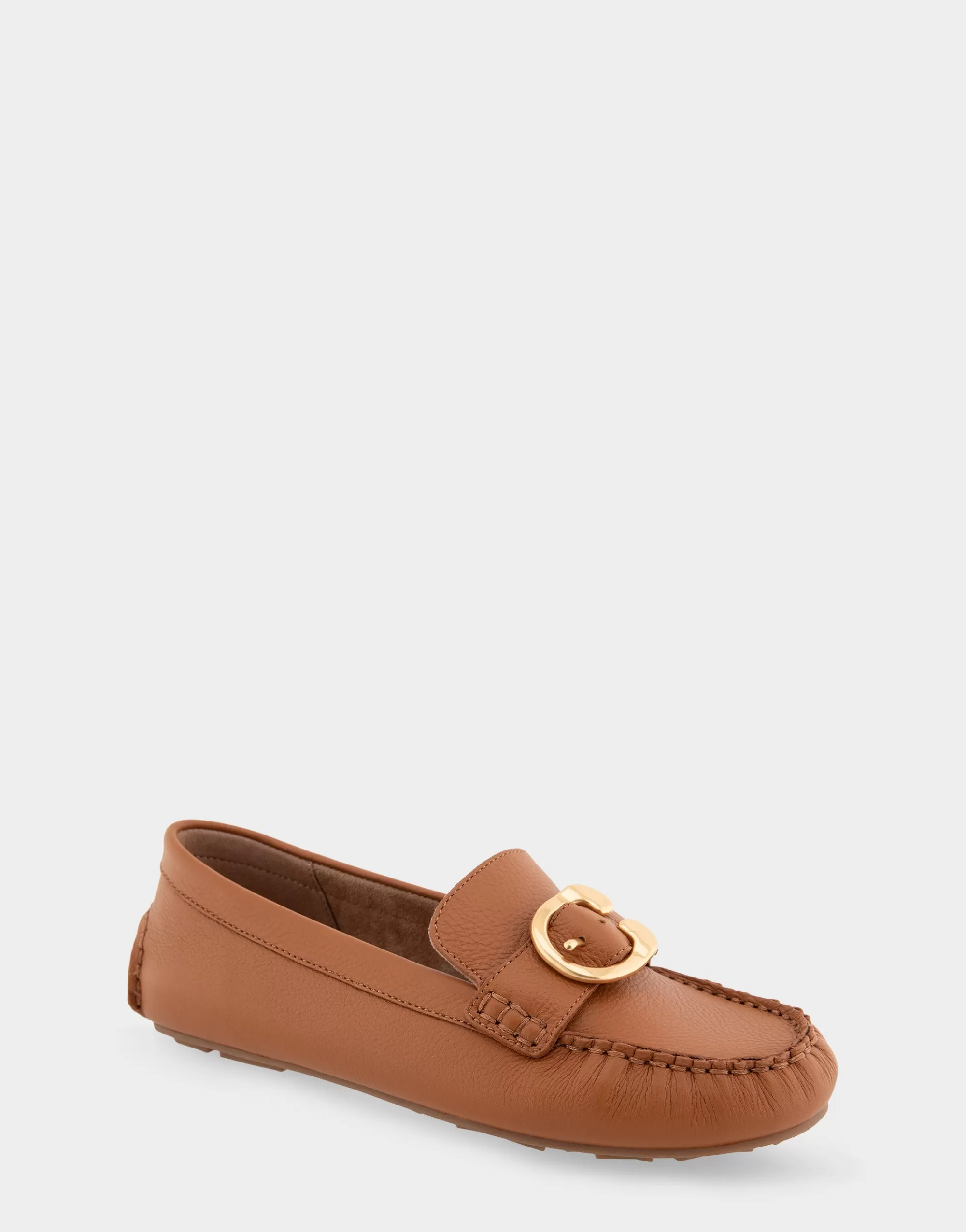 Aerosoles Wide Width Flats | Loafers*Comfortable Women's Ornamented Driver in Tan Leather