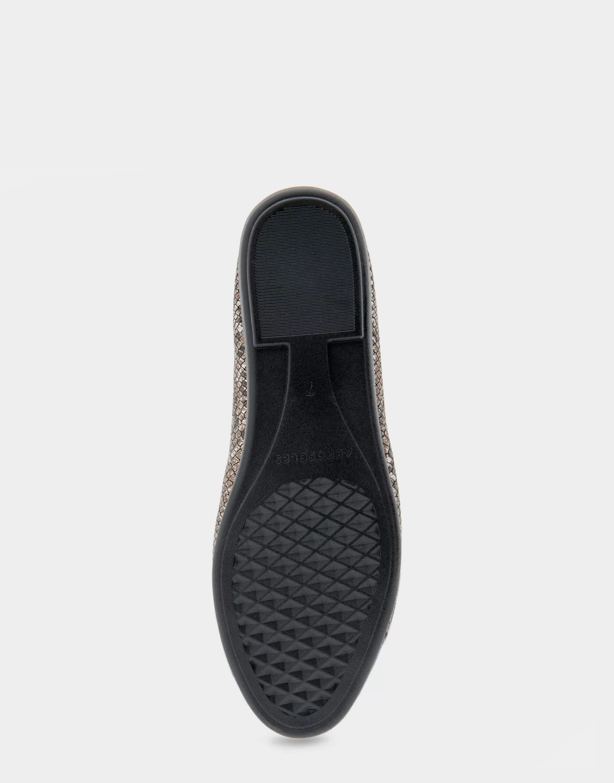 Aerosoles Wide Width Flats | Dress*Comfortable Women's Ornamented Flat in Antique Bronze Snake Print Faux Leather Snake Faux Leather