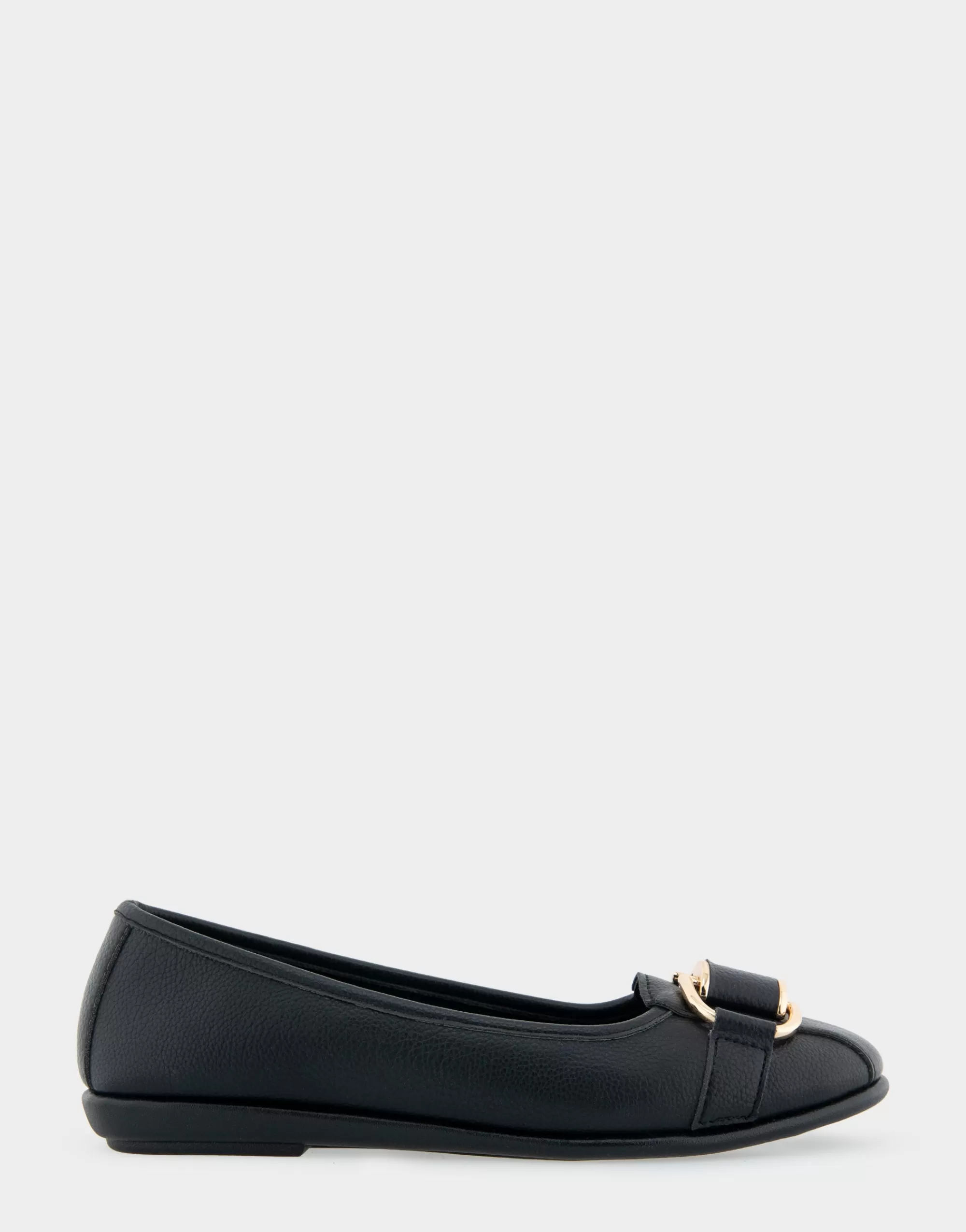 Aerosoles Wide Width Flats*Comfortable Women's Ornamented Flat in Black Faux Leather