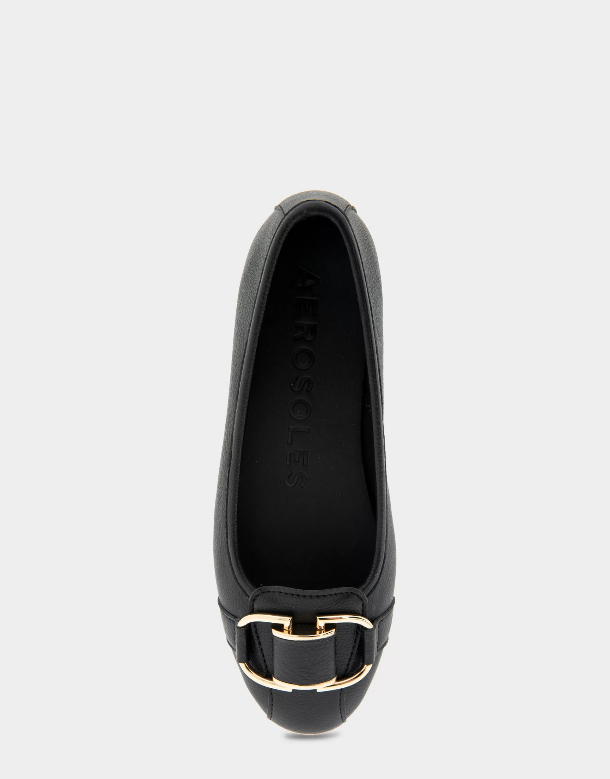 Aerosoles Wide Width Flats*Comfortable Women's Ornamented Flat in Black Faux Leather