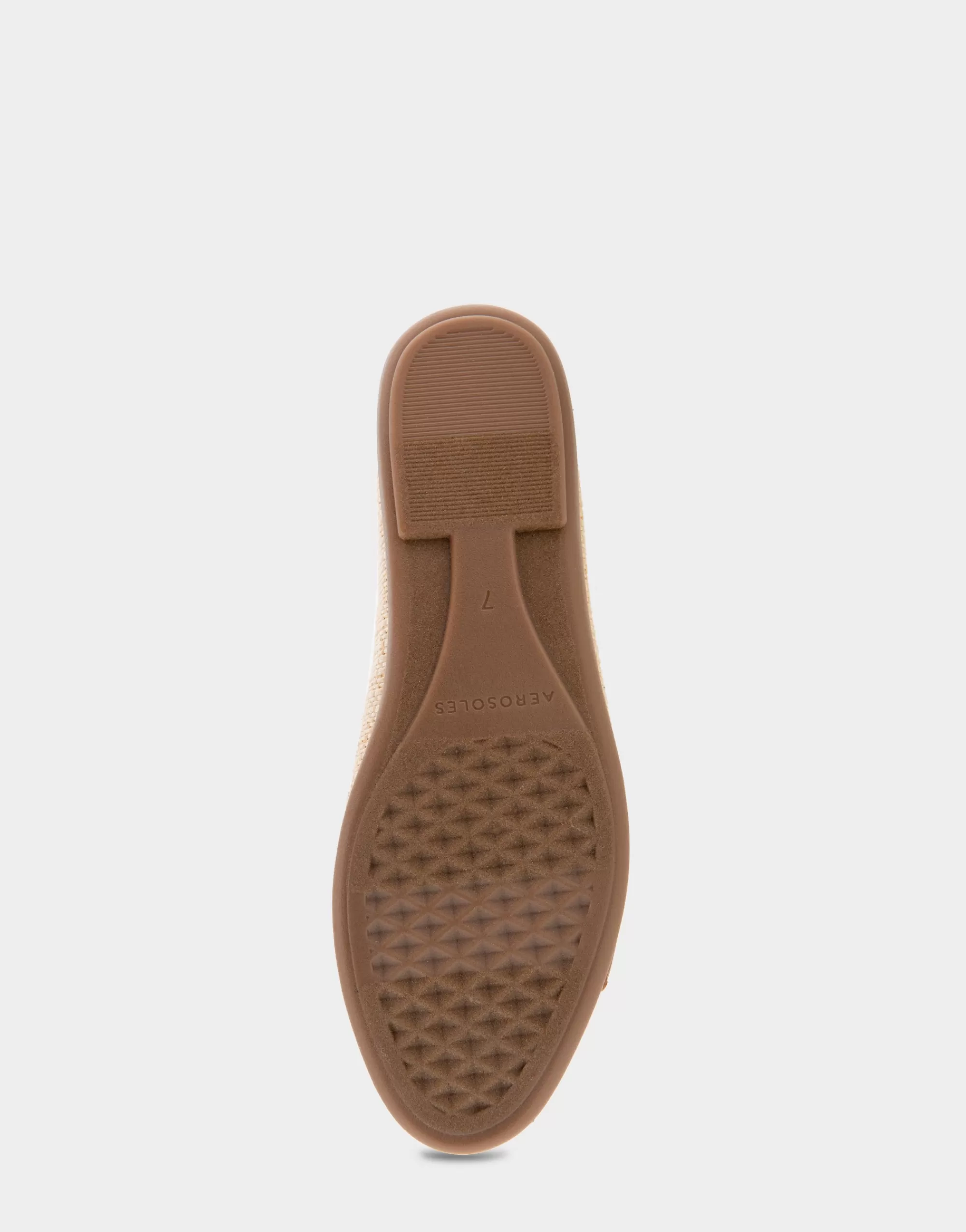 Aerosoles Wide Width Flats*Comfortable Women's Ornamented Flat in Natural Raffia Combo Raffia Fabric