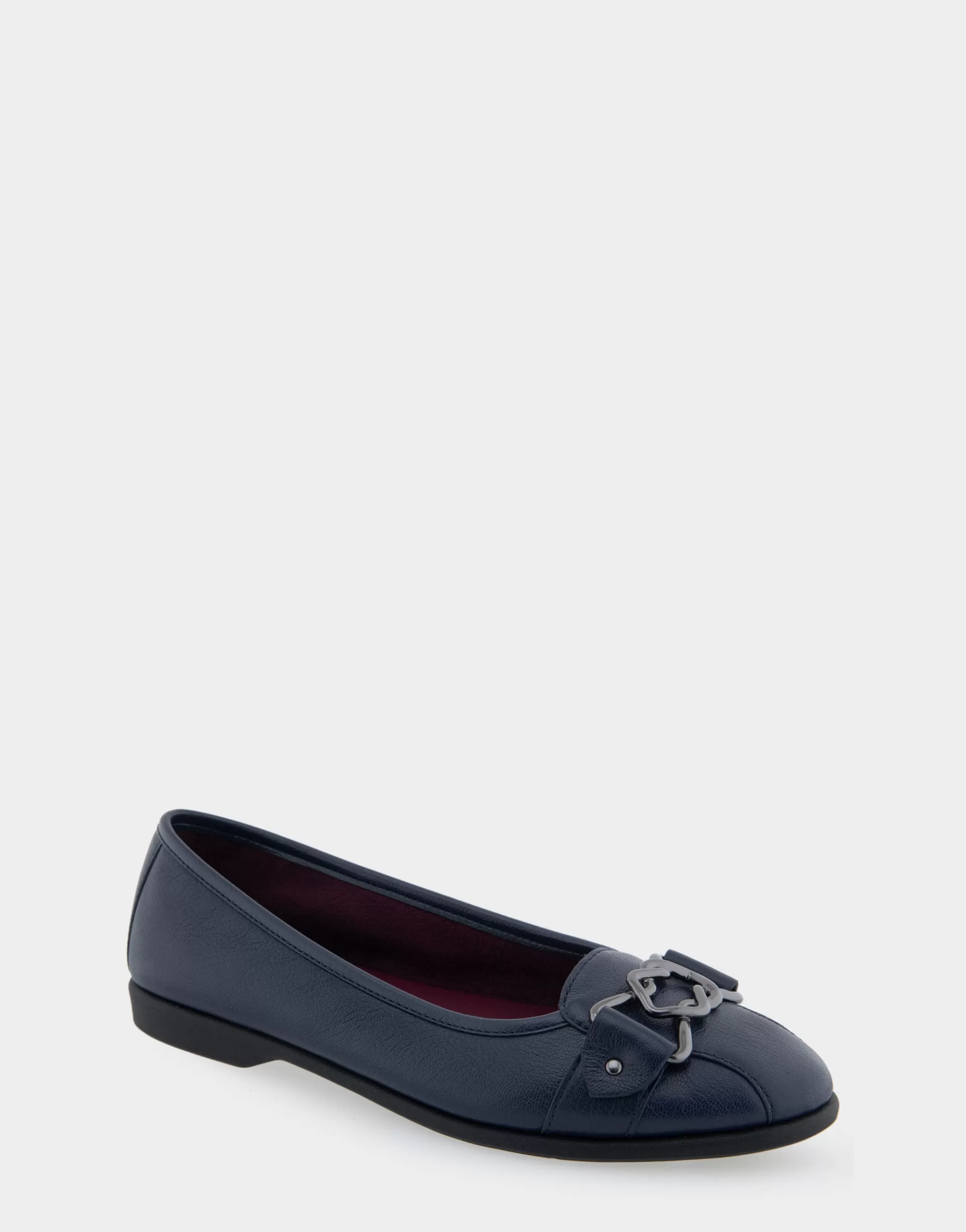 Aerosoles Clogs & Mules | Dress*Comfortable Women's Ornamented Flat in Navy Genuine Leather