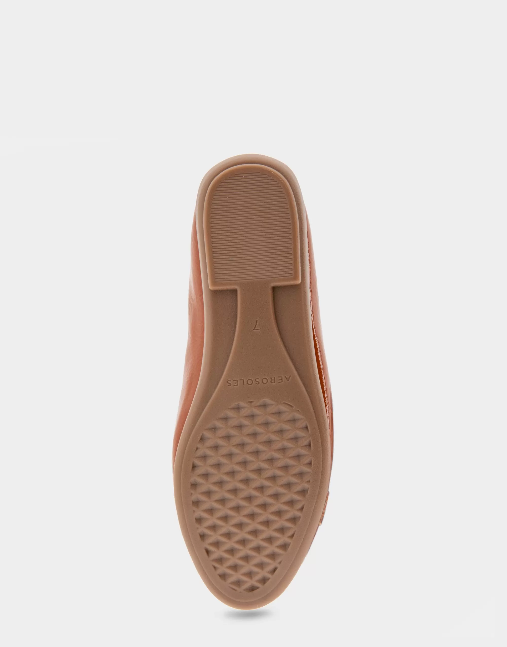 Aerosoles Wide Width Flats | Dress*Comfortable Women's Ornamented Flat in Tan Crinkled Patent Faux Leather Patent Faux Leather