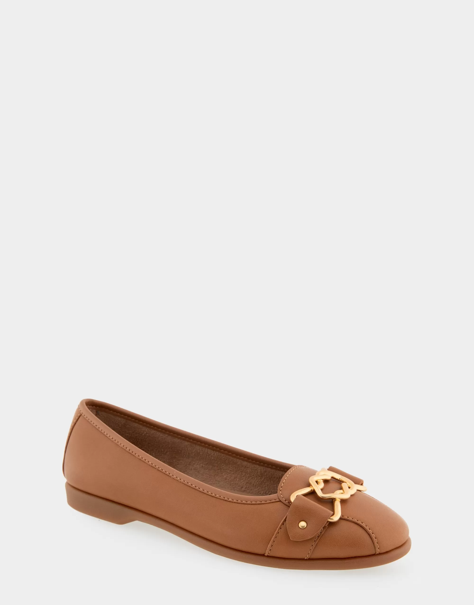 Aerosoles Clogs & Mules | Dress*Comfortable Women's Ornamented Flat in Tan Genuine Leather