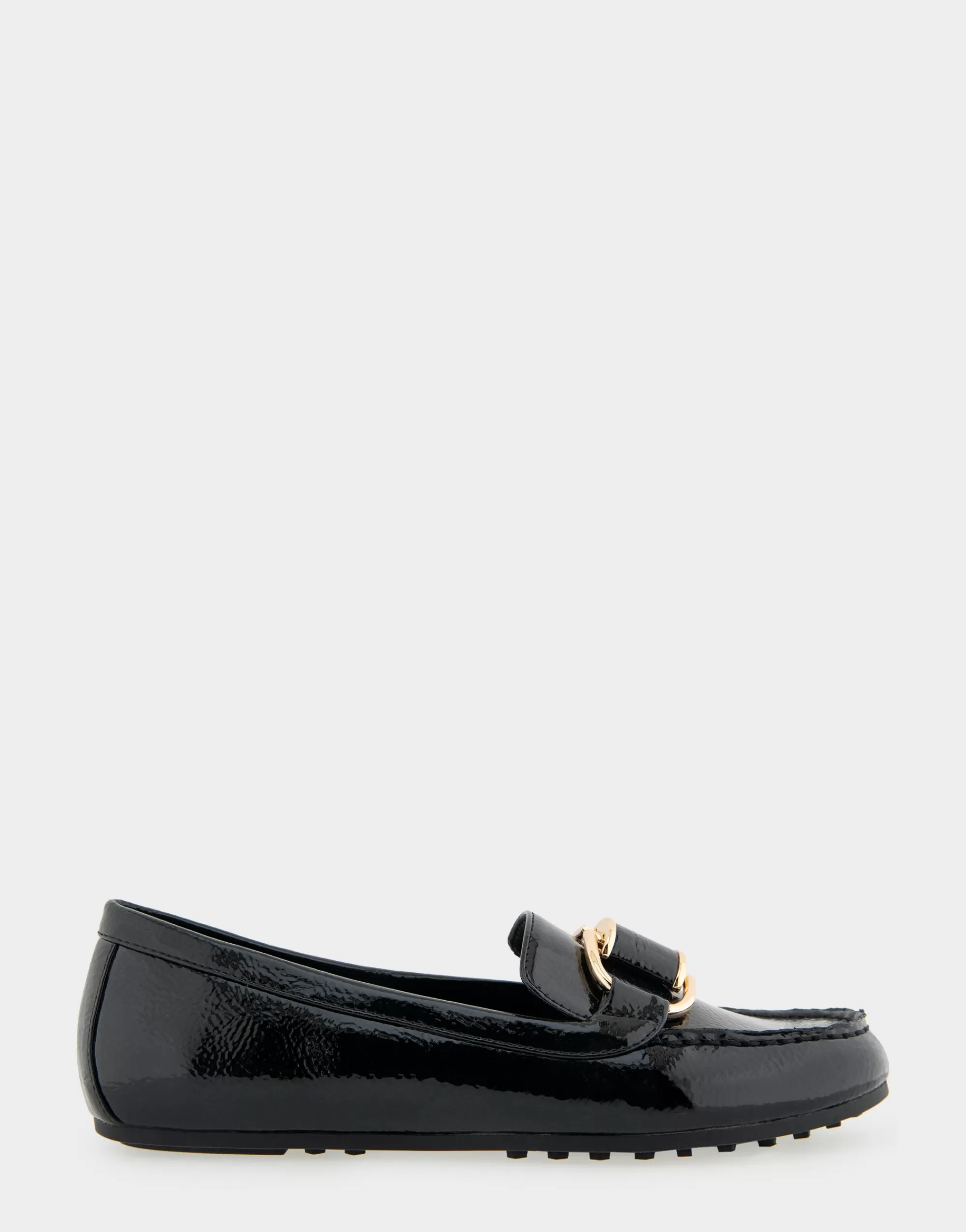 Aerosoles Wide Width Flats | Loafers*Comfortable Women's Ornamented Loafer in Black Crinkled Patent Faux Leather Patent Faux Leather