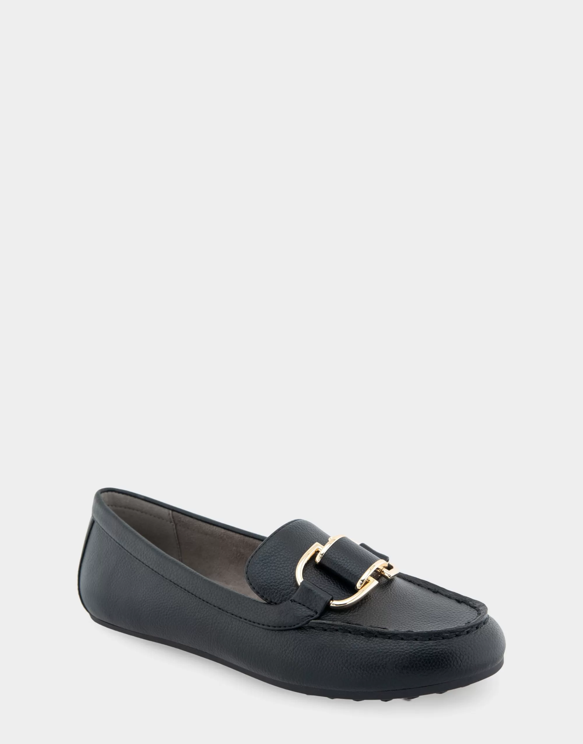 Aerosoles Wide Width Flats | Loafers*Comfortable Women's Ornamented Loafer in Black Faux Leather