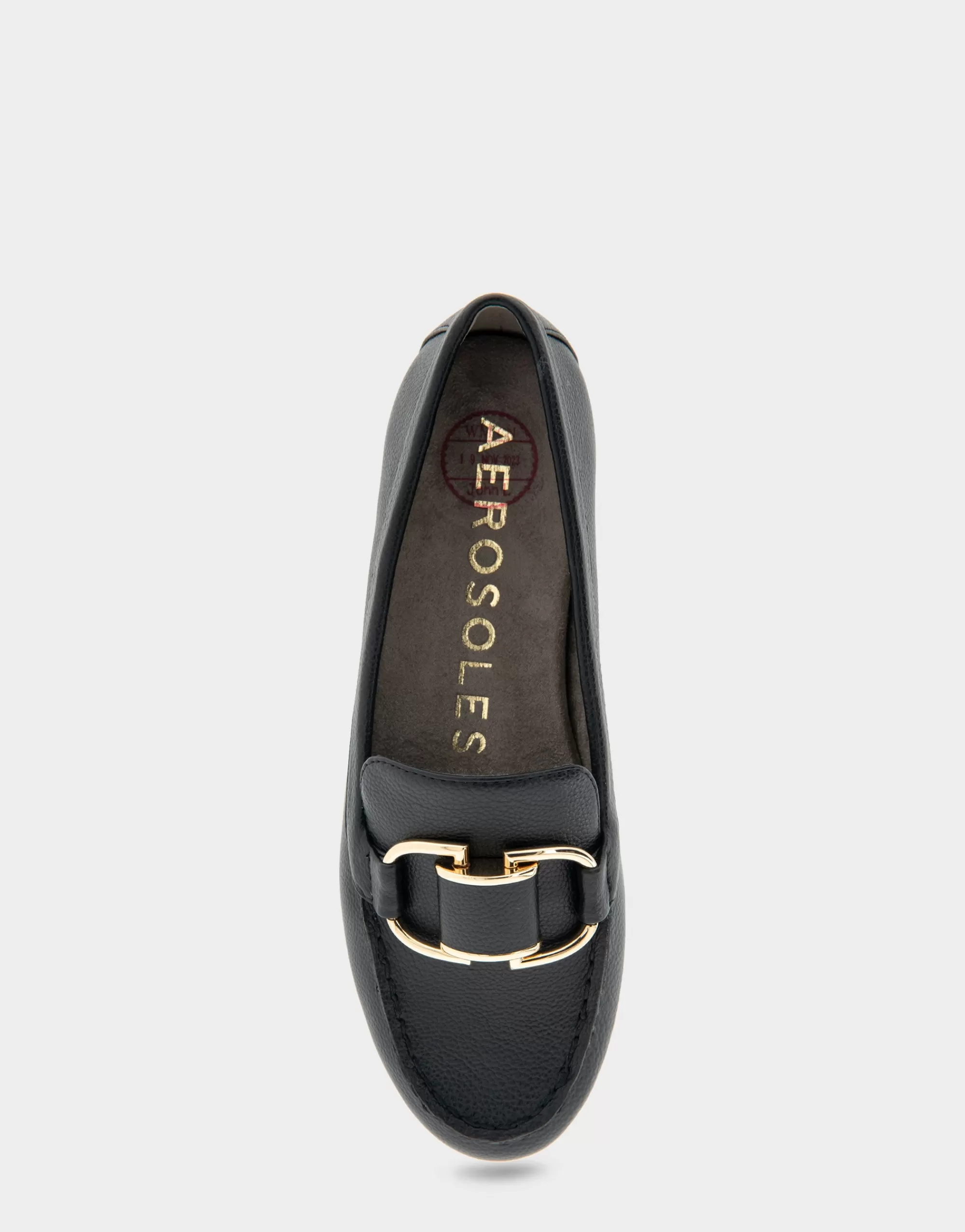 Aerosoles Wide Width Flats | Loafers*Comfortable Women's Ornamented Loafer in Black Faux Leather