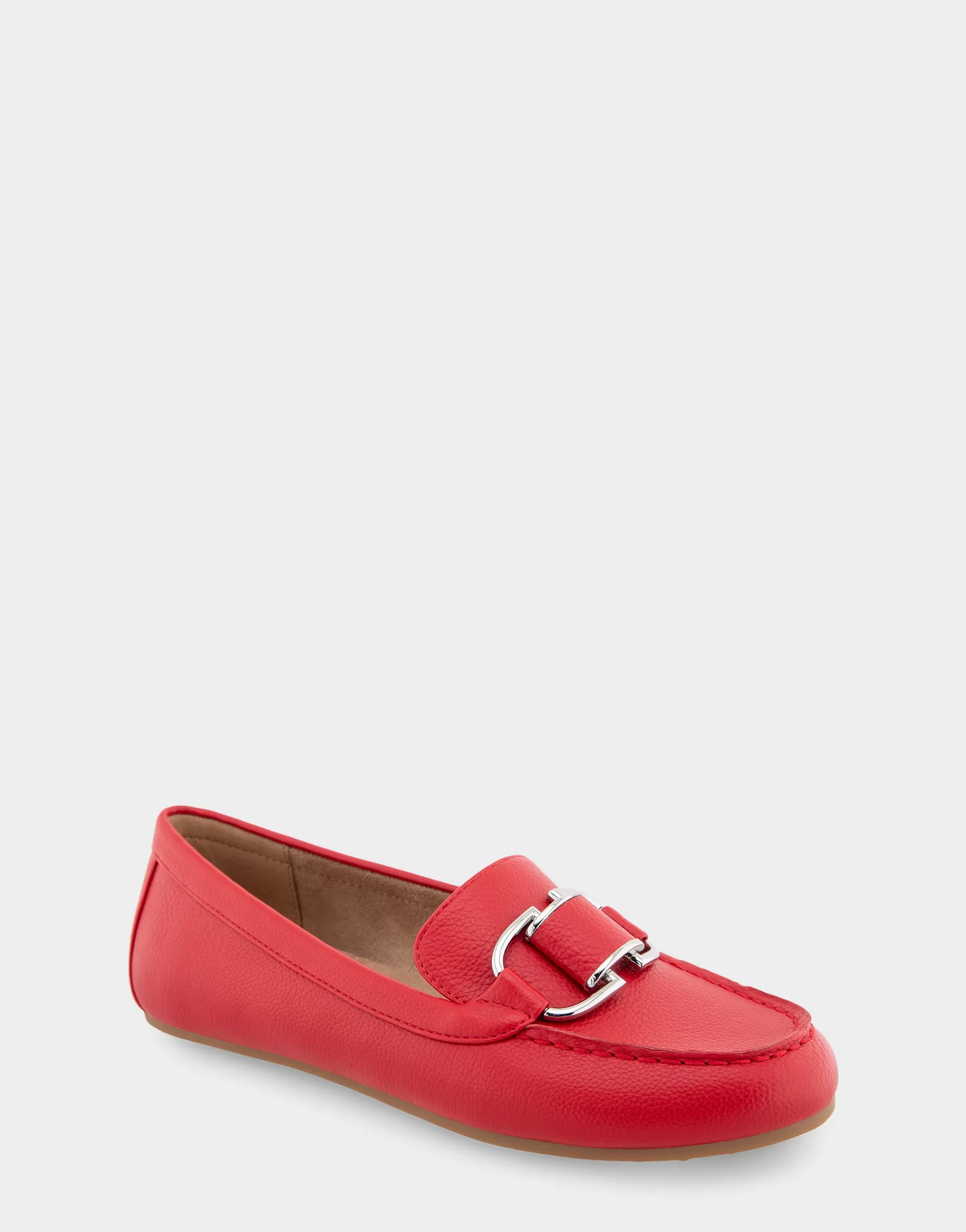 Aerosoles Wide Width Flats | Loafers*Comfortable Women's Ornamented Loafer in Racing Red Faux Leather