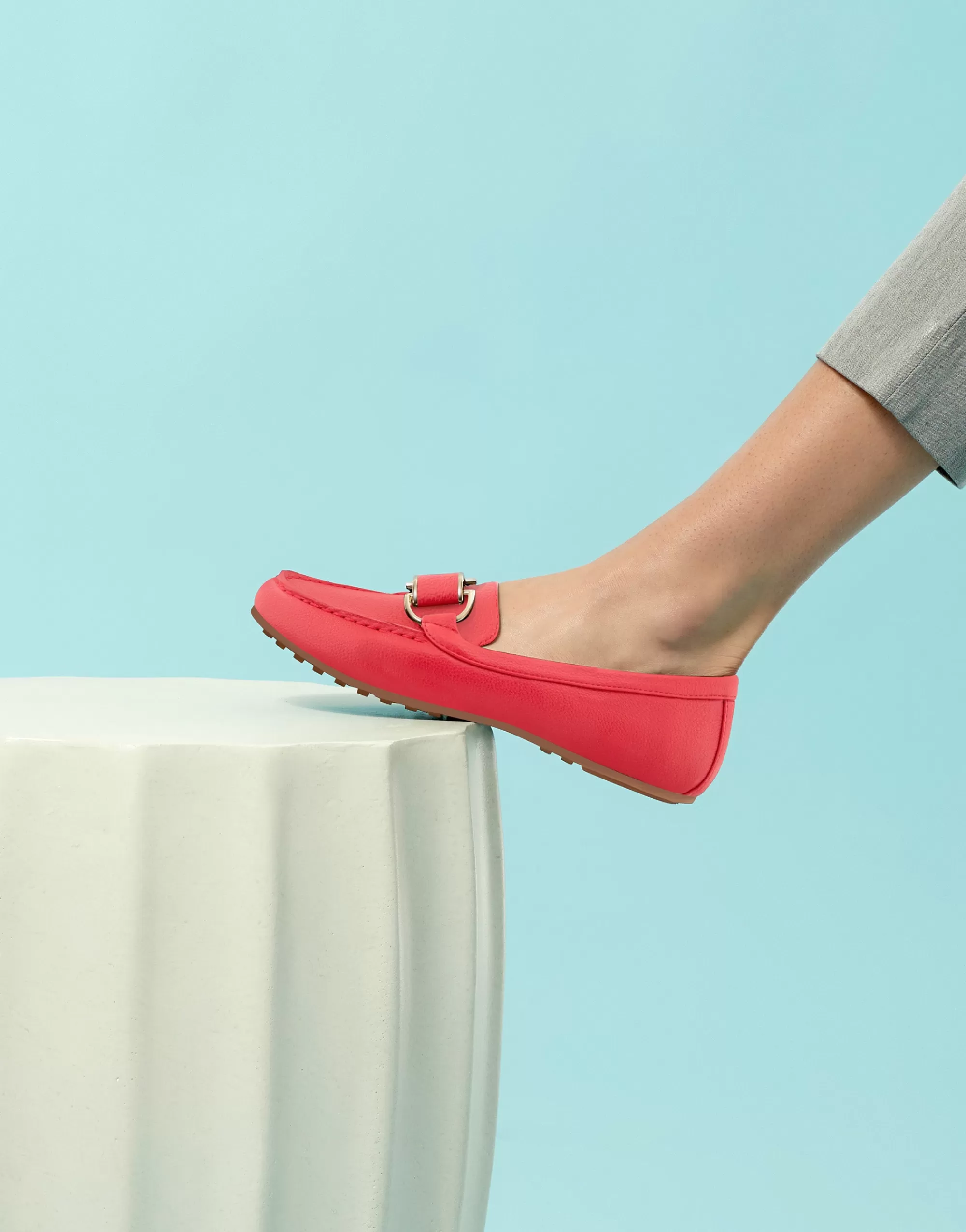 Aerosoles Wide Width Flats | Loafers*Comfortable Women's Ornamented Loafer in Racing Red Faux Leather