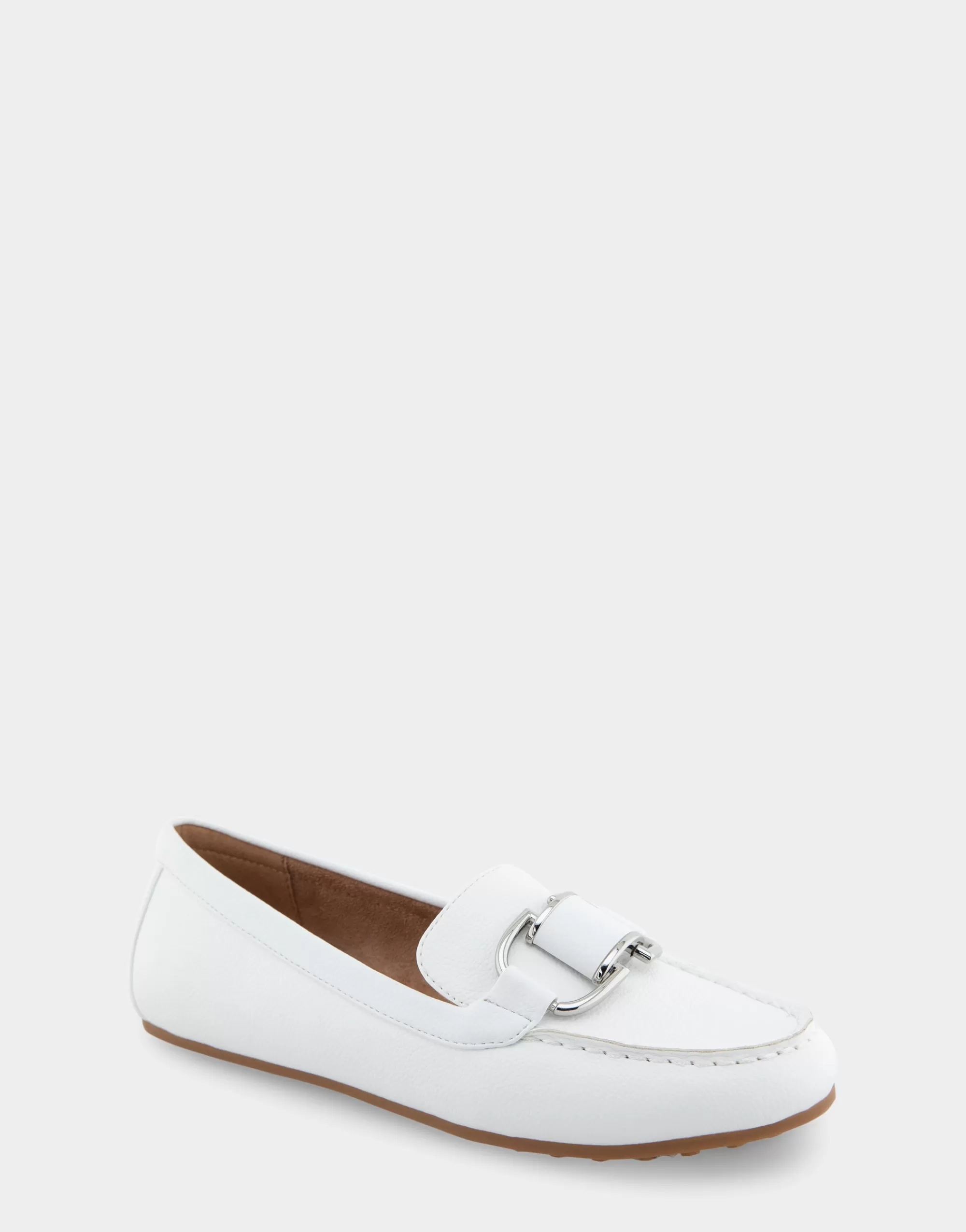 Aerosoles Wide Width Flats | Loafers*Comfortable Women's Ornamented Loafer in White Faux Leather
