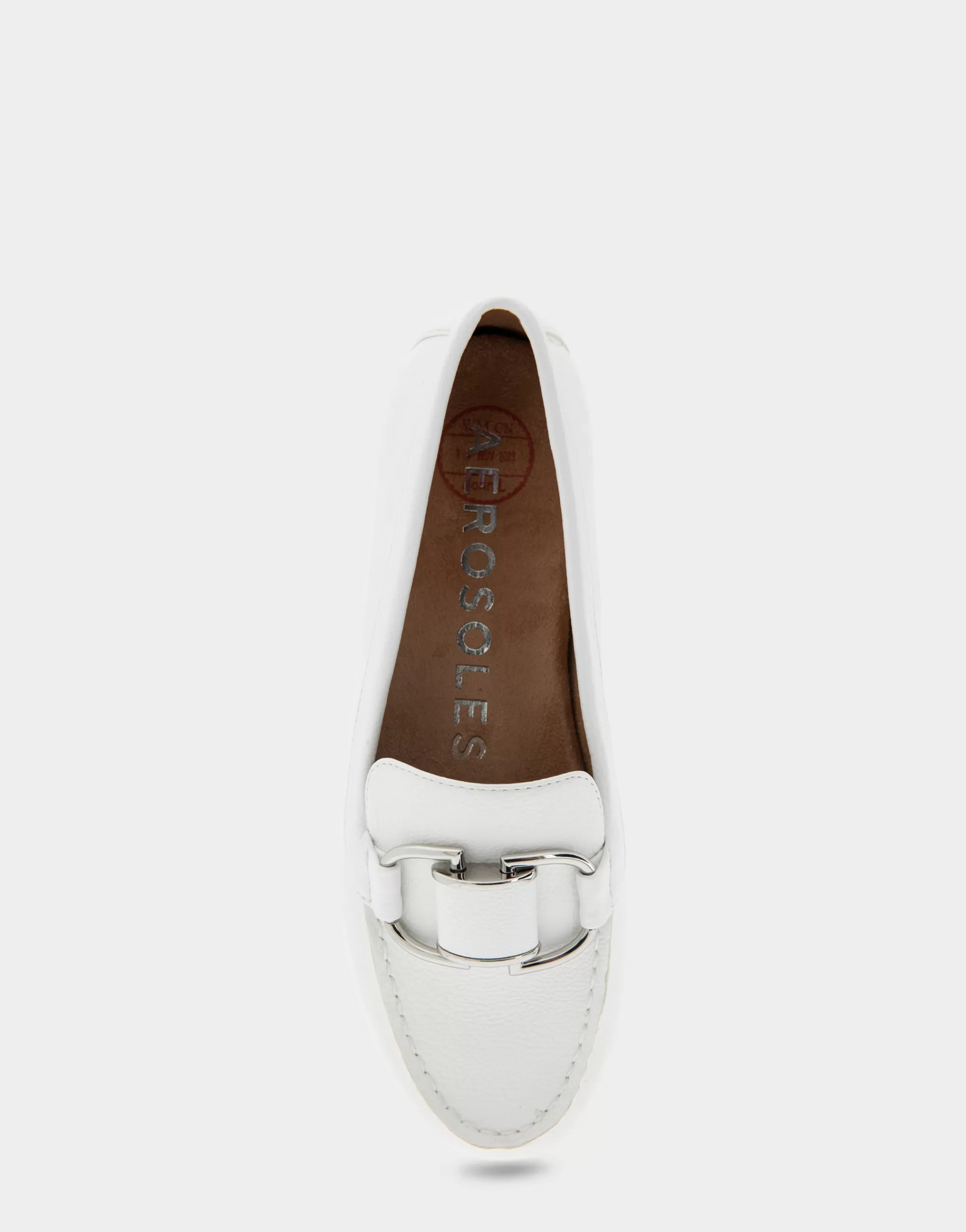 Aerosoles Wide Width Flats | Loafers*Comfortable Women's Ornamented Loafer in White Faux Leather