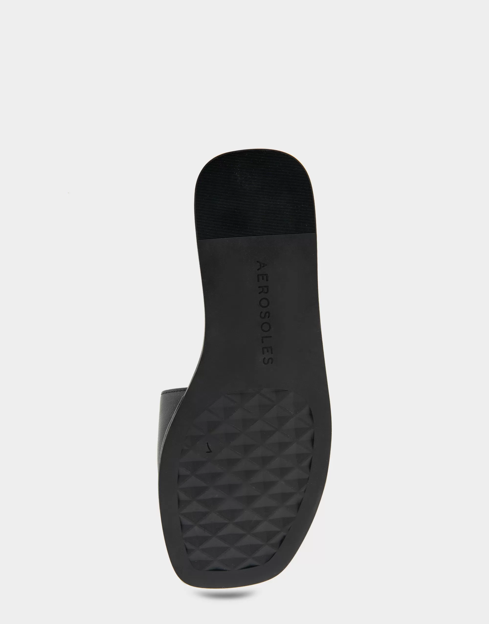 Aerosoles Slides | Flats*Comfortable Women's Ornamented Single Band Slide Sandal in Black Leather