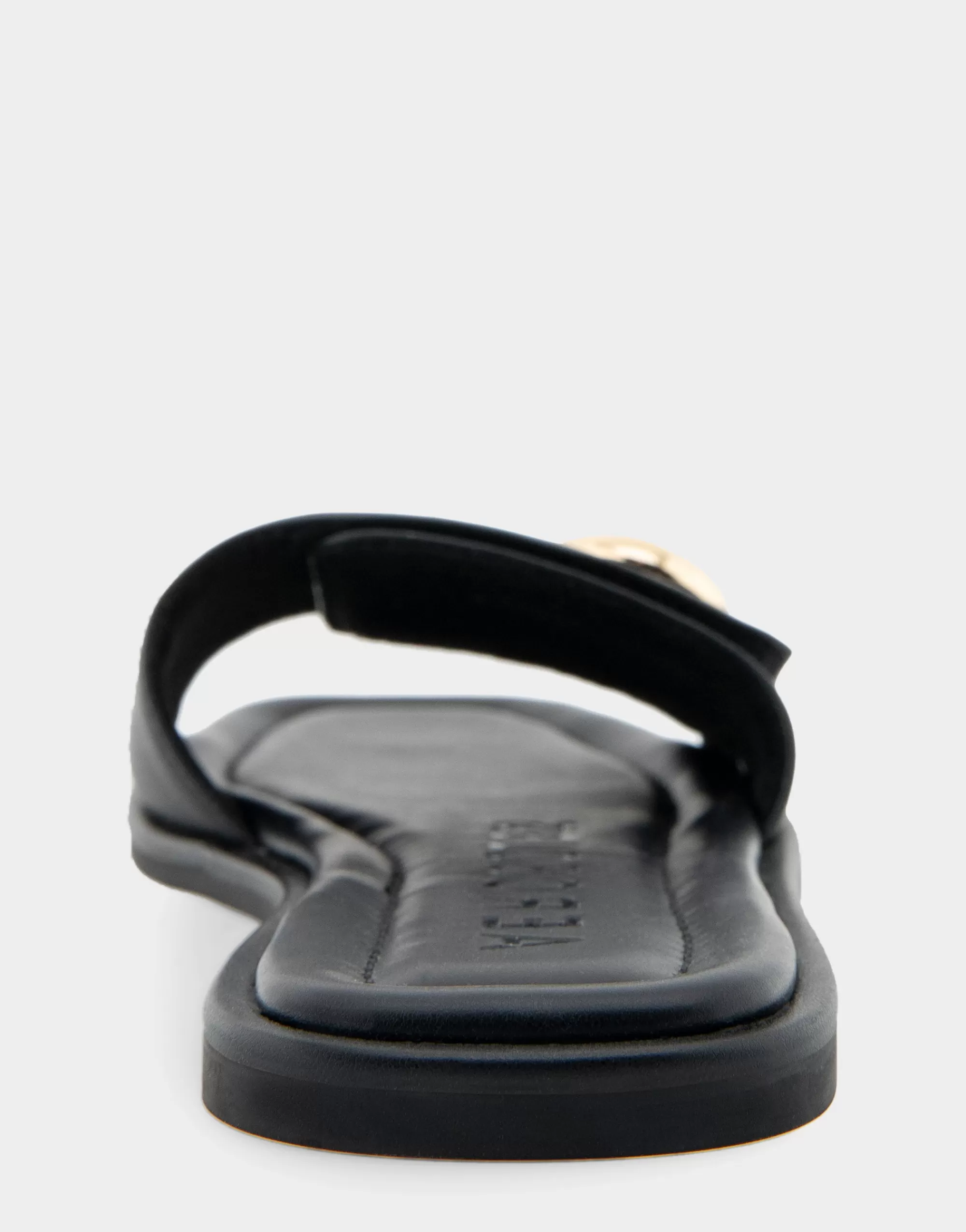 Aerosoles Slides | Flats*Comfortable Women's Ornamented Single Band Slide Sandal in Black Leather
