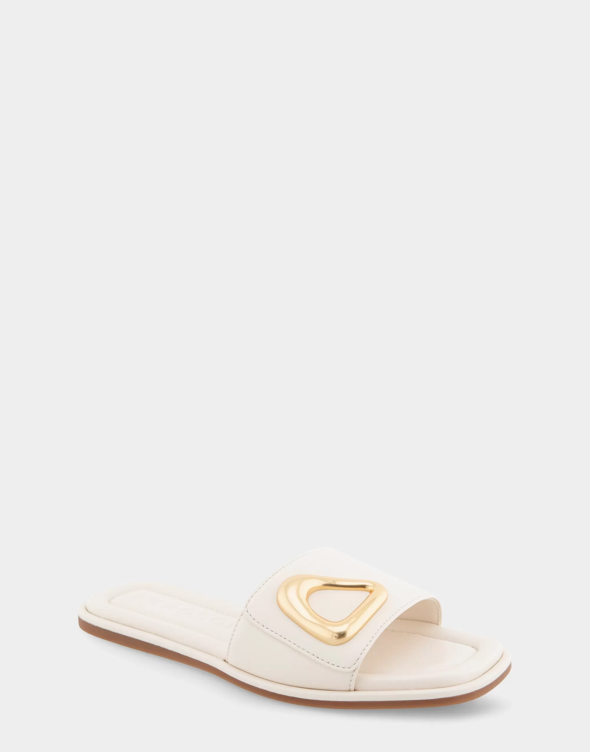 Aerosoles Slides | Flats*Comfortable Women's Ornamented Single Band Slide Sandal in Eggnog Leather