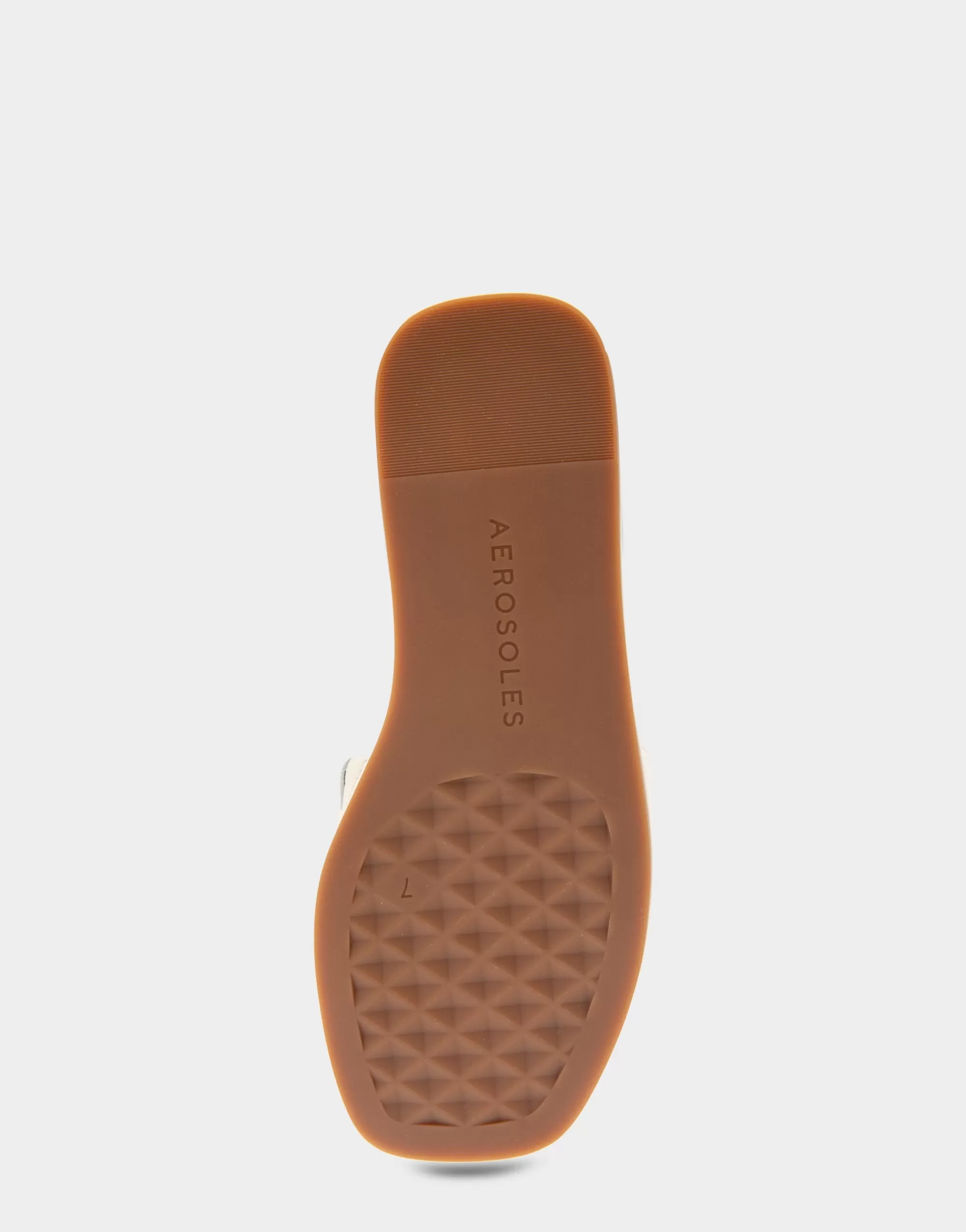 Aerosoles Slides | Flats*Comfortable Women's Ornamented Single Band Slide Sandal in Eggnog Leather
