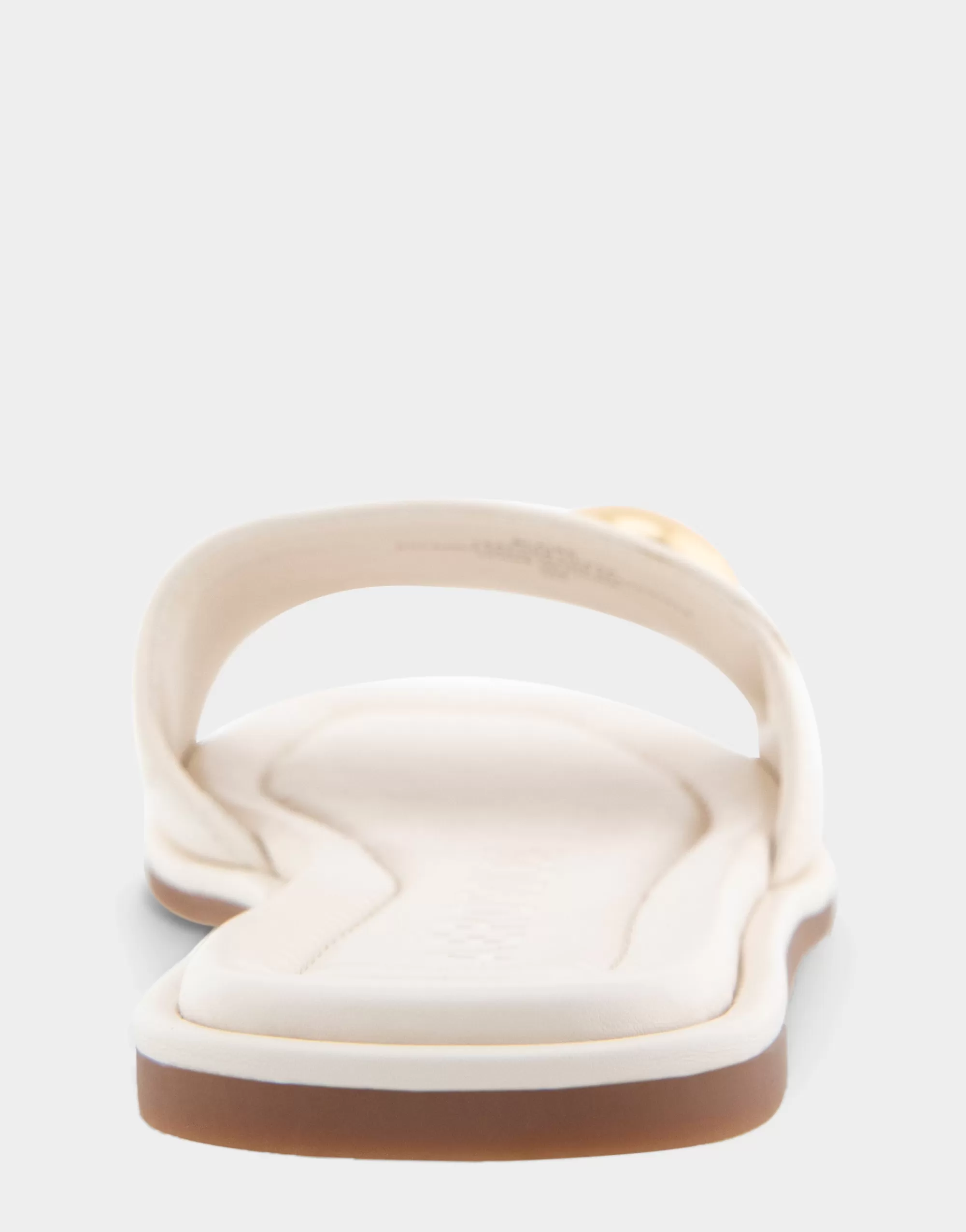 Aerosoles Slides | Flats*Comfortable Women's Ornamented Single Band Slide Sandal in Eggnog Leather