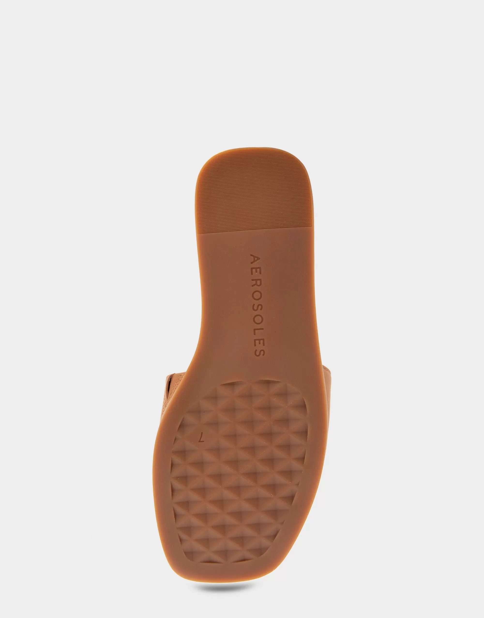 Aerosoles Slides | Flats*Comfortable Women's Ornamented Single Band Slide Sandal in Tan Leather