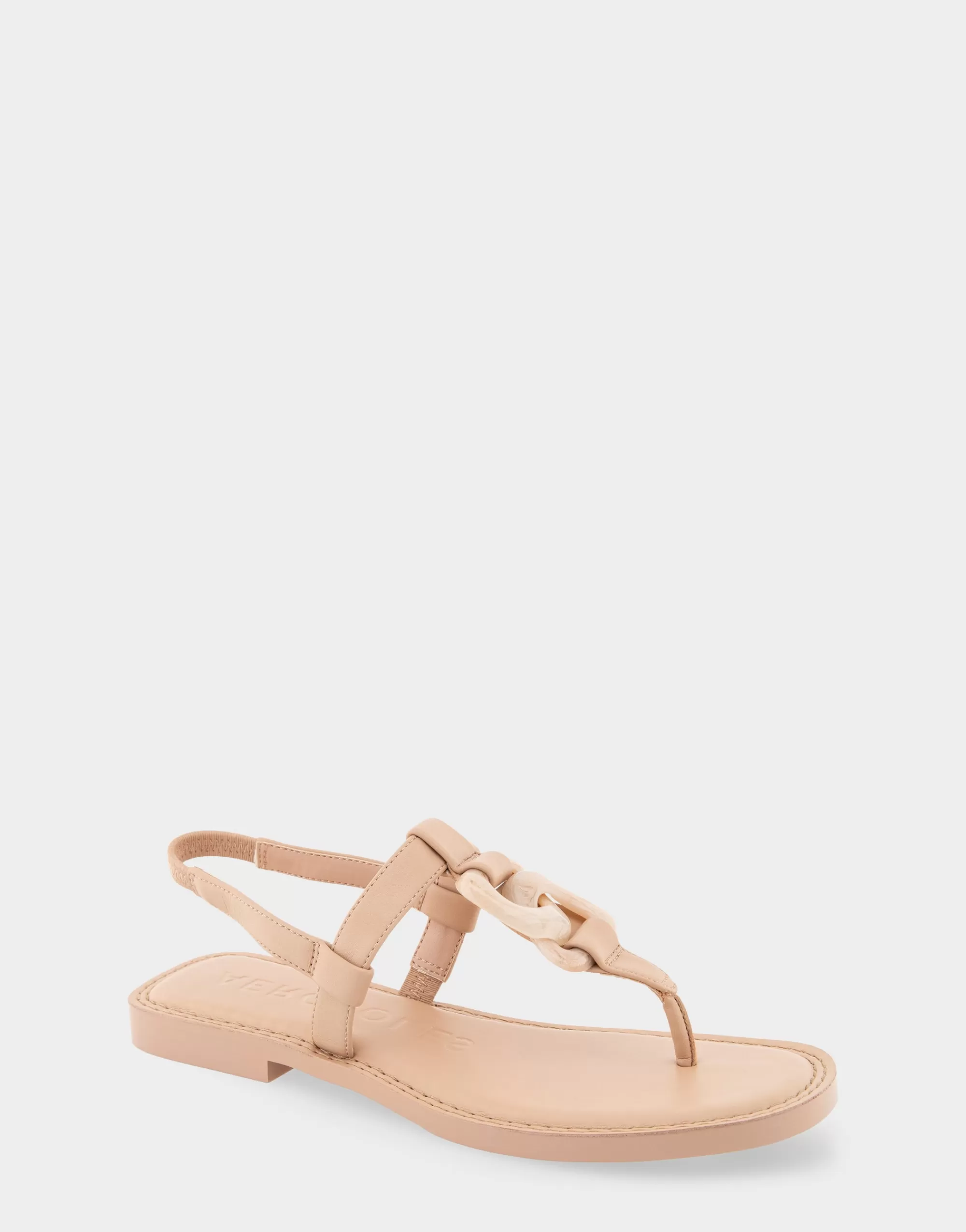 Aerosoles Slides | Flats*Comfortable Women's Ornamented Slingback Strap Thong Sandal in Cipria Faux Leather