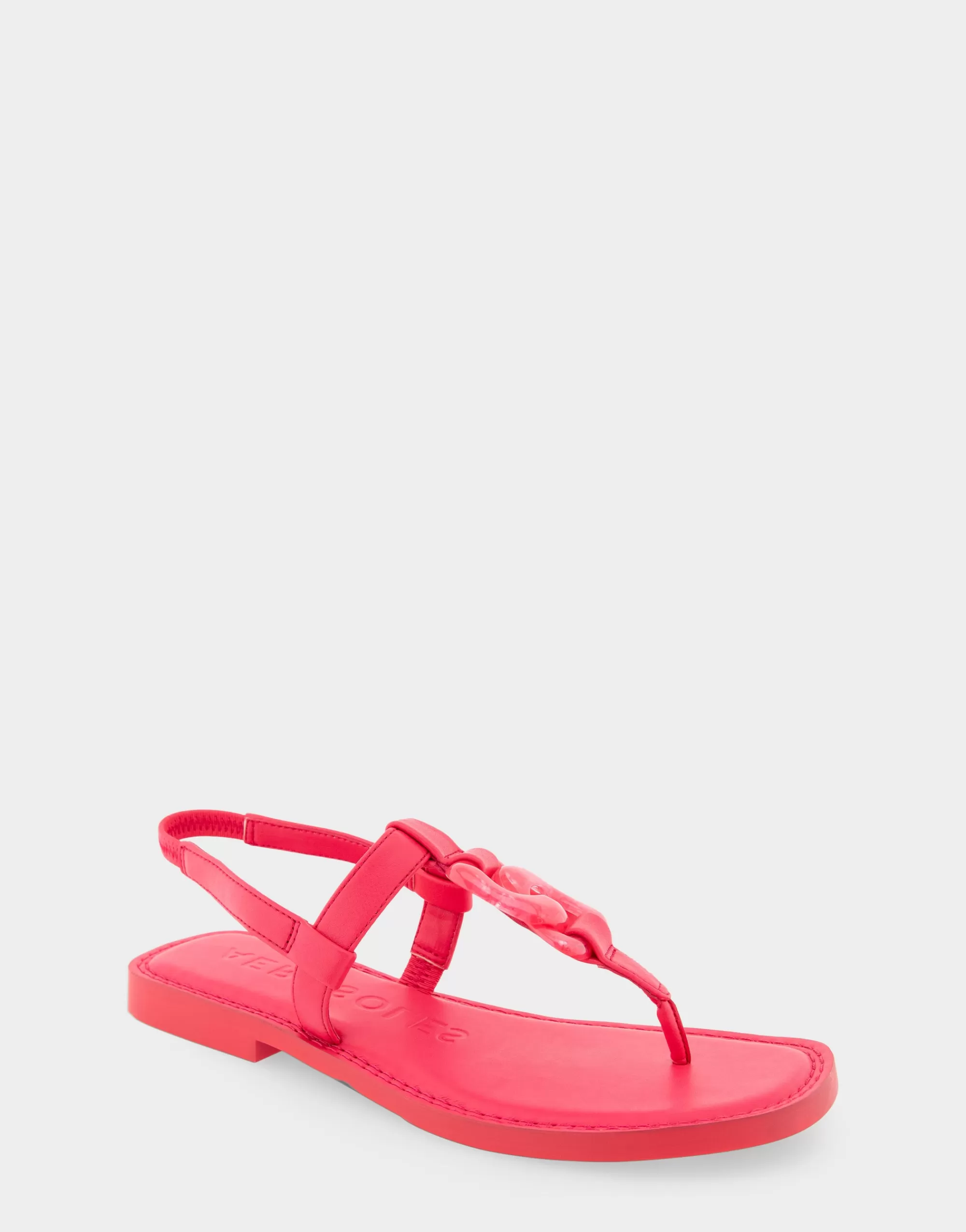 Aerosoles Slides | Flats*Comfortable Women's Ornamented Slingback Strap Thong Sandal in Virtual Pink Faux Leather