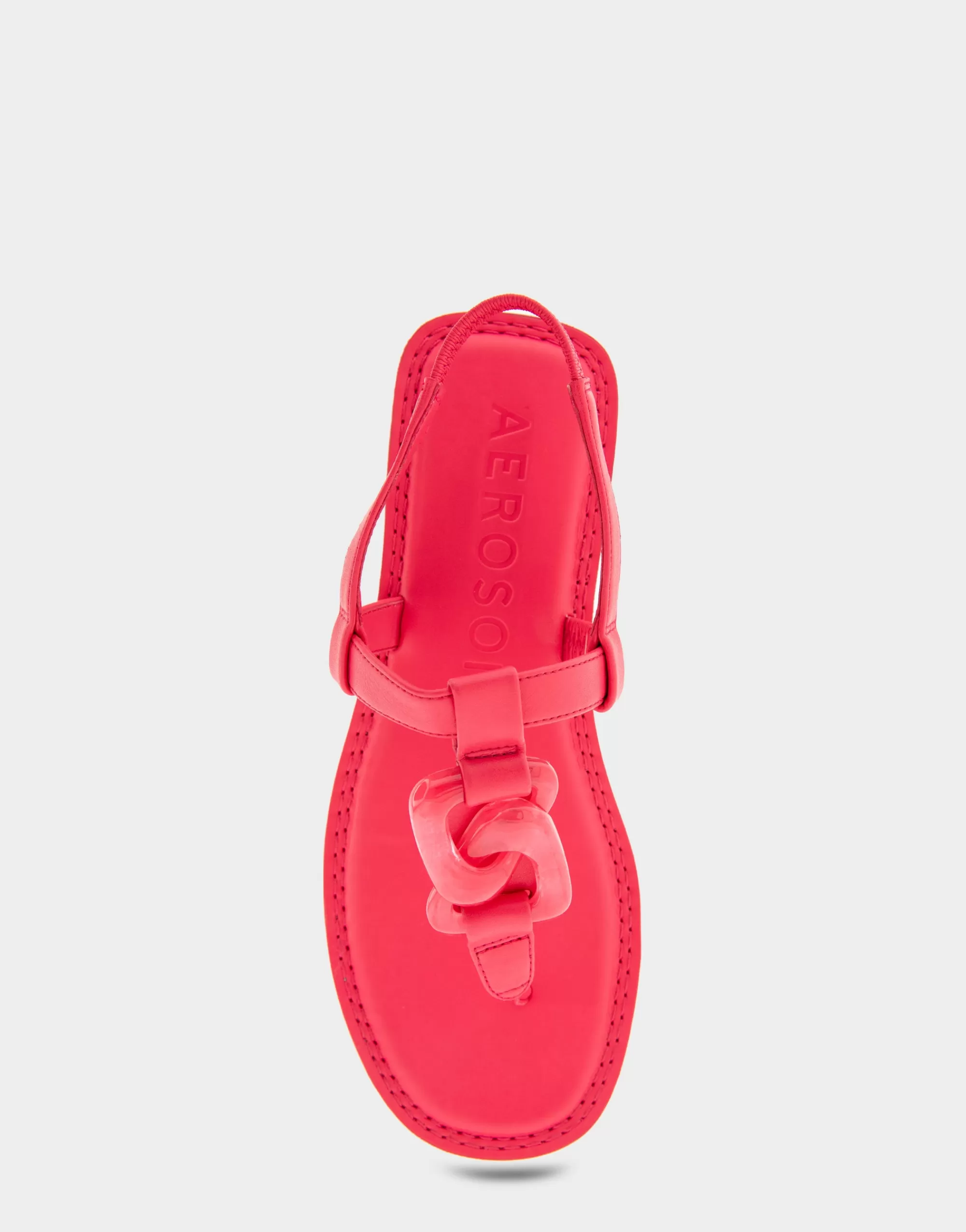 Aerosoles Slides | Flats*Comfortable Women's Ornamented Slingback Strap Thong Sandal in Virtual Pink Faux Leather