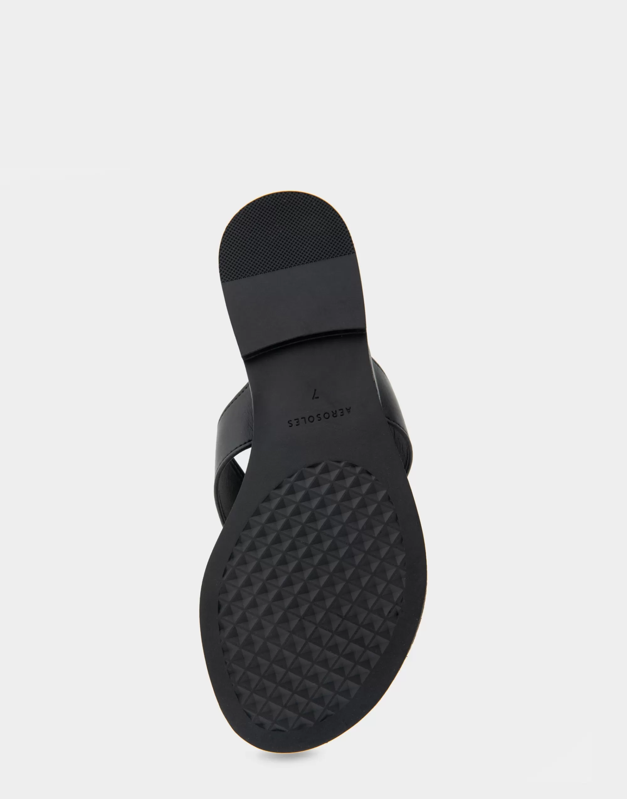 Aerosoles Flats*Comfortable Women's Ornamented Thong Sandal in Black Faux Leather
