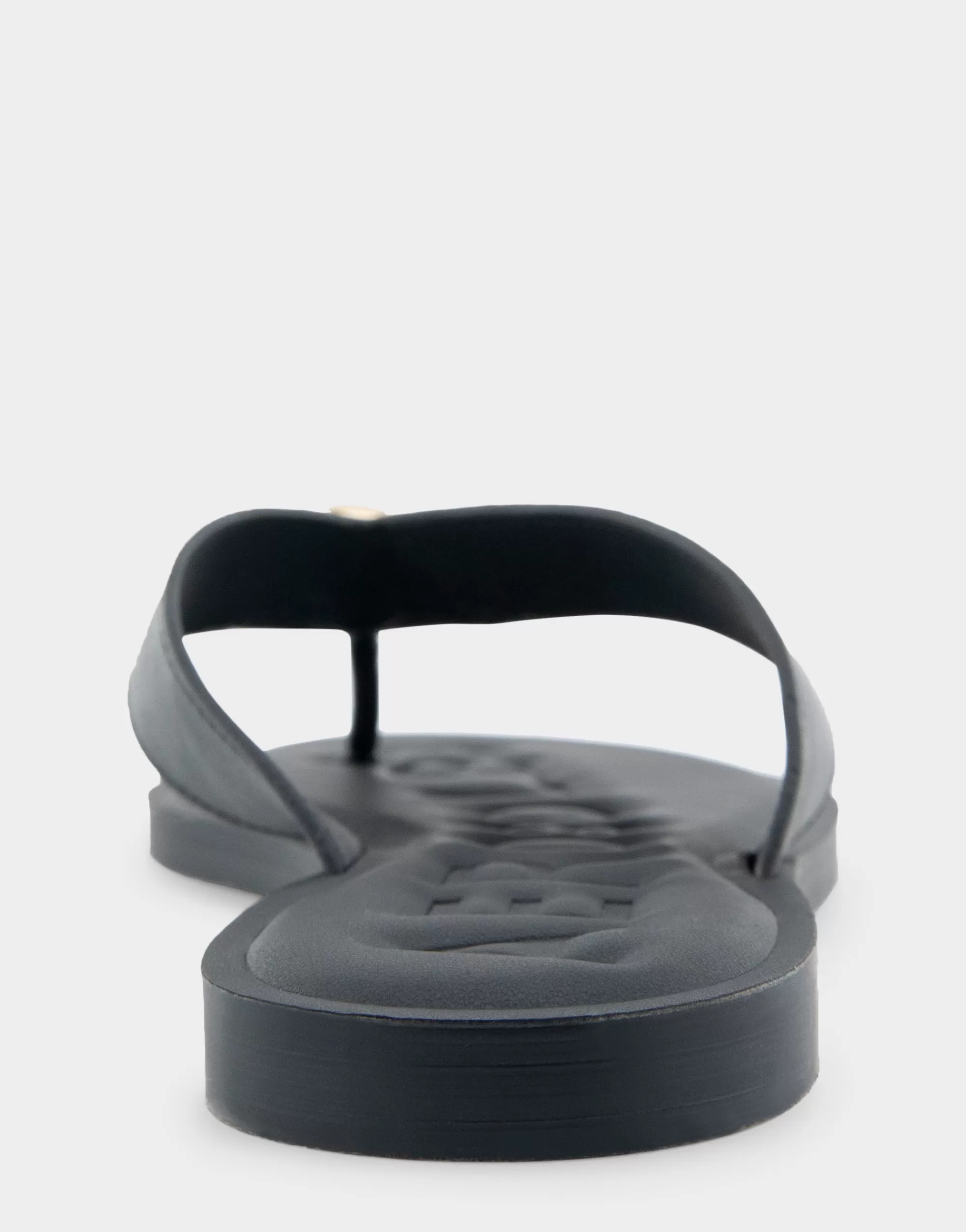 Aerosoles Flats*Comfortable Women's Ornamented Thong Sandal in Black Faux Leather
