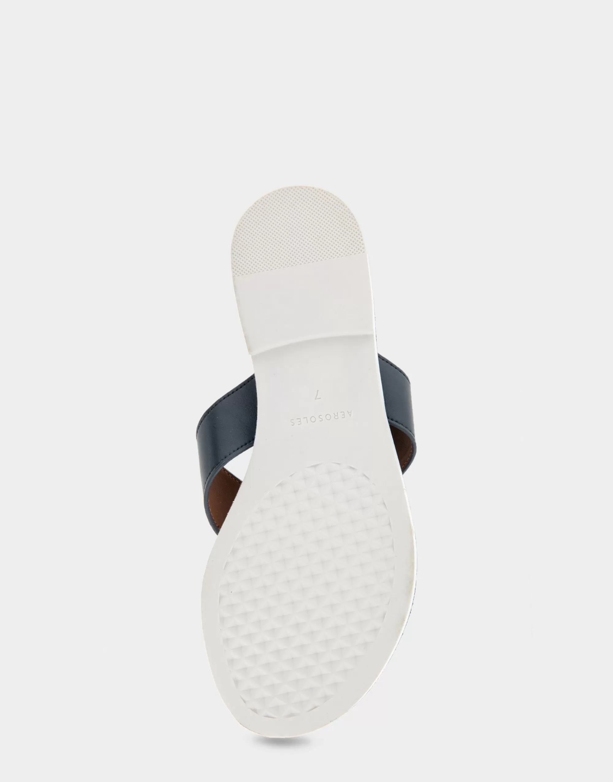 Aerosoles Flats*Comfortable Women's Ornamented Thong Sandal in Navy Faux Leather
