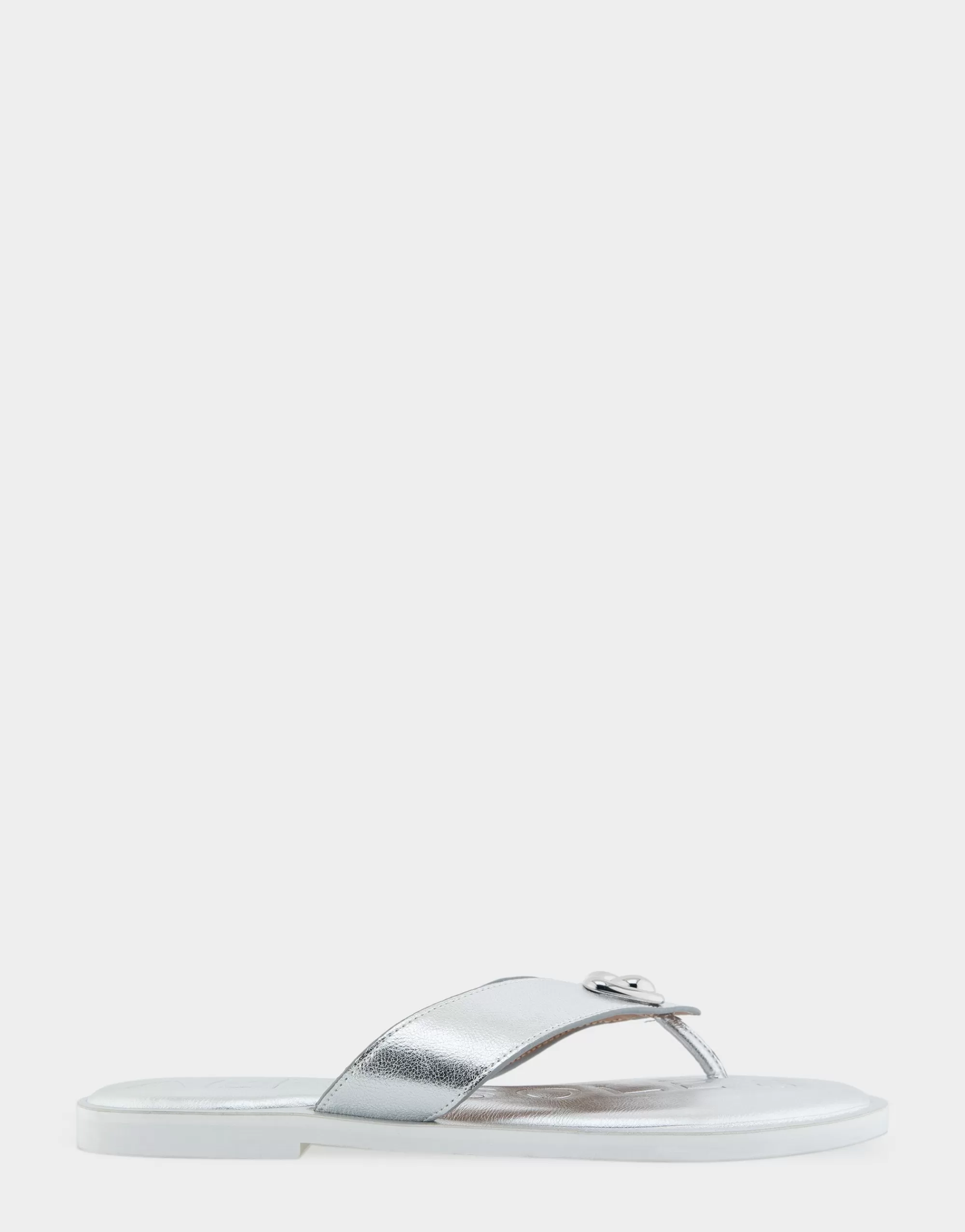 Aerosoles Flats*Comfortable Women's Ornamented Thong Sandal in Silver Faux Leather