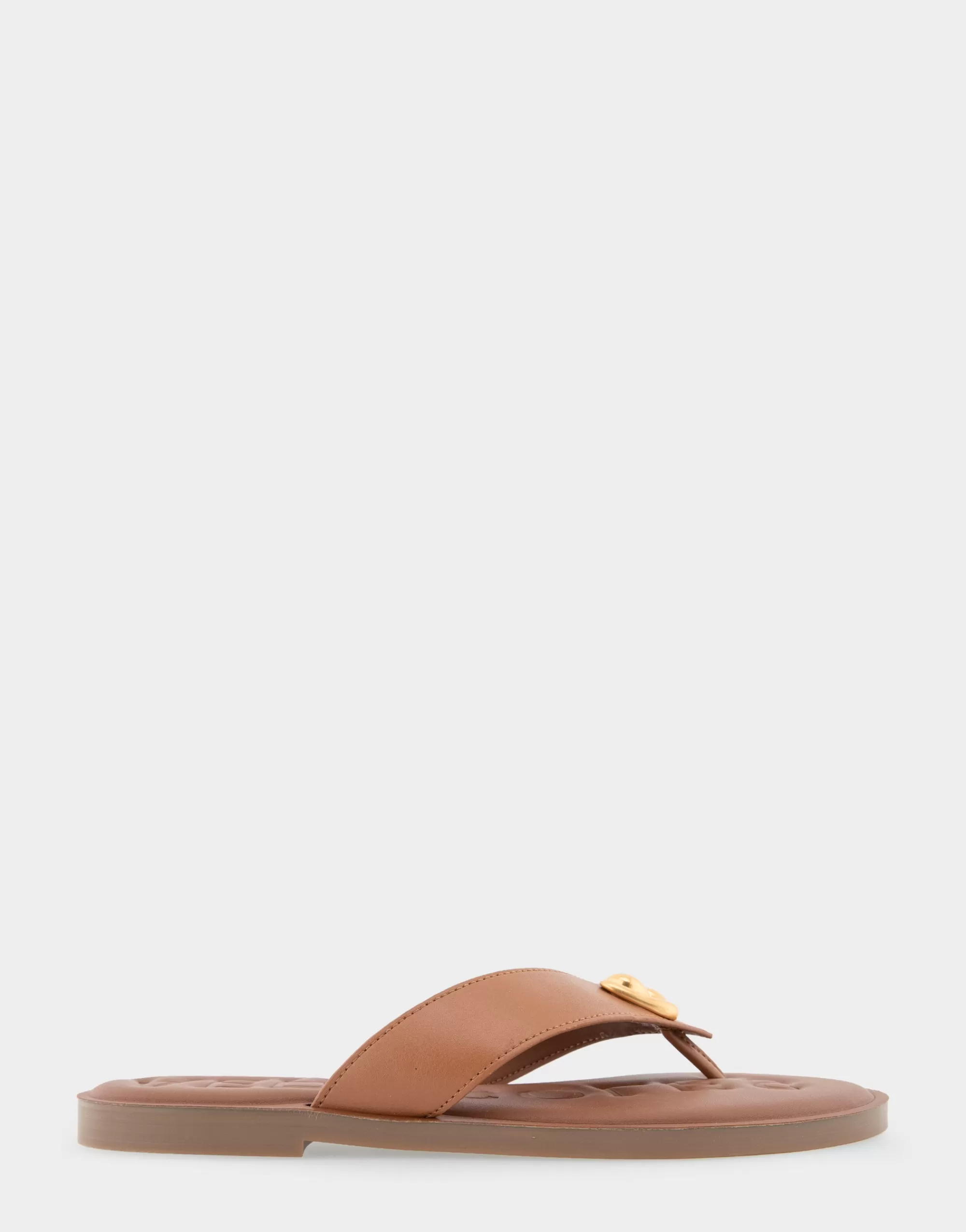 Aerosoles Flats*Comfortable Women's Ornamented Thong Sandal in Tan Faux Leather