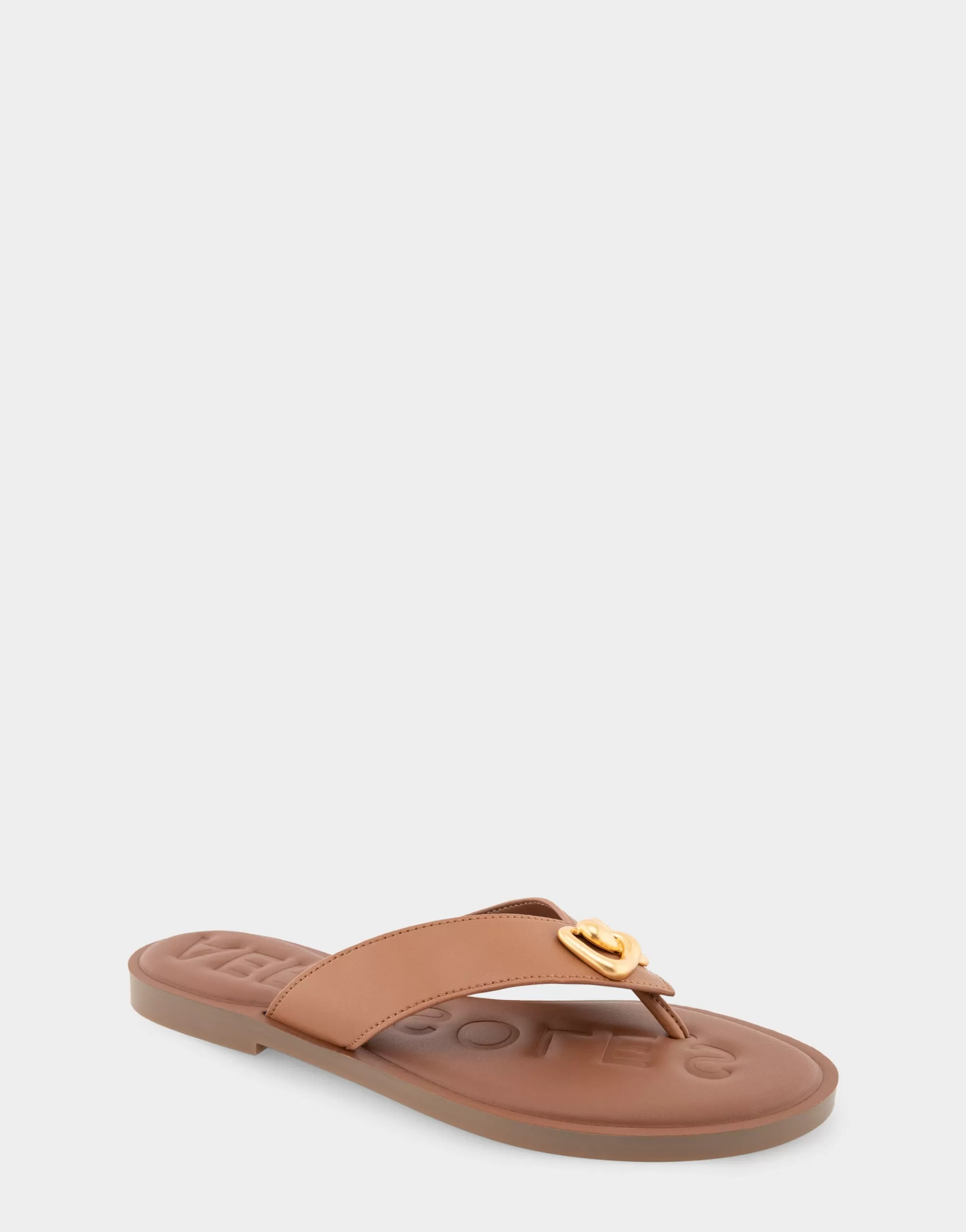 Aerosoles Flats*Comfortable Women's Ornamented Thong Sandal in Tan Faux Leather