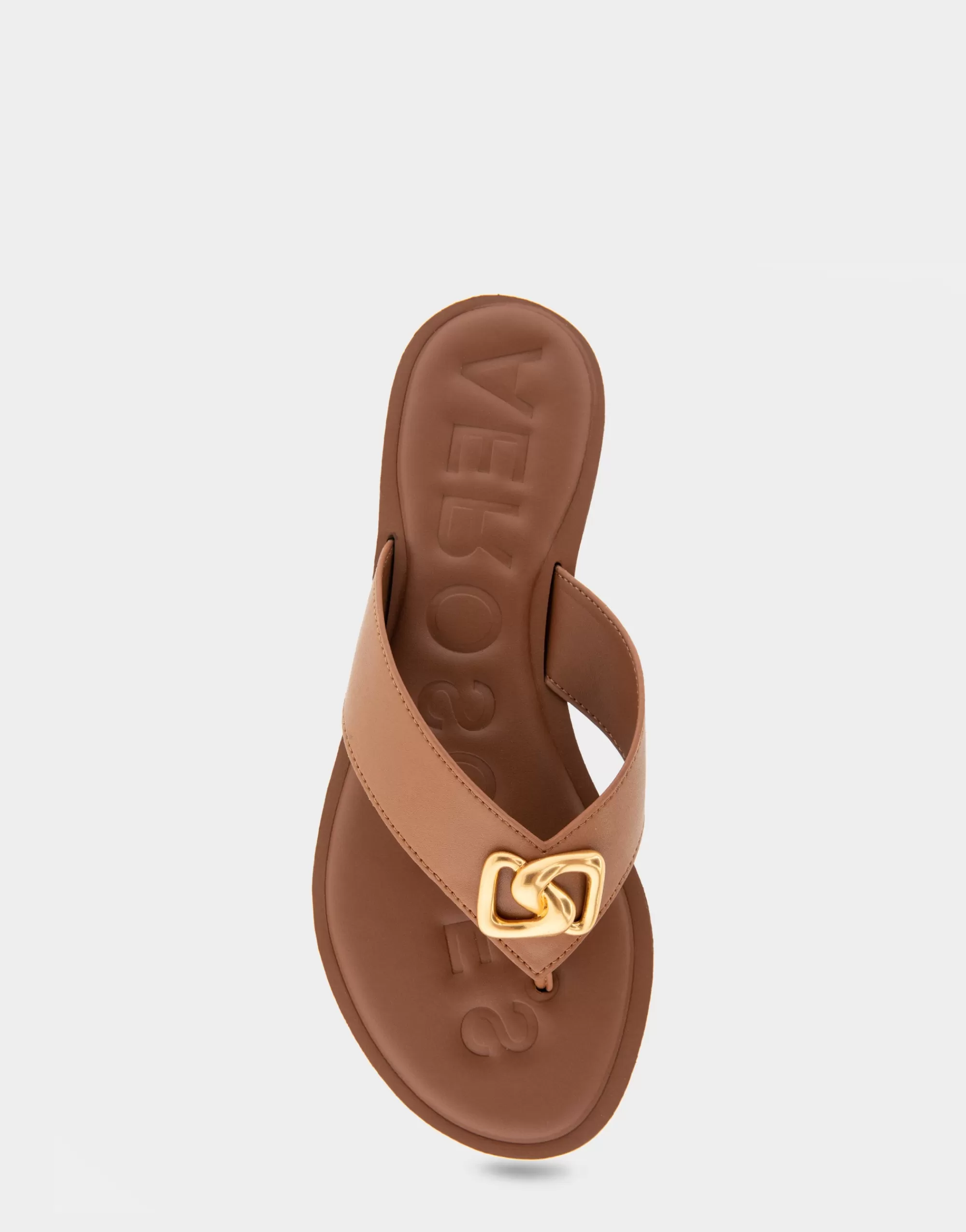 Aerosoles Flats*Comfortable Women's Ornamented Thong Sandal in Tan Faux Leather