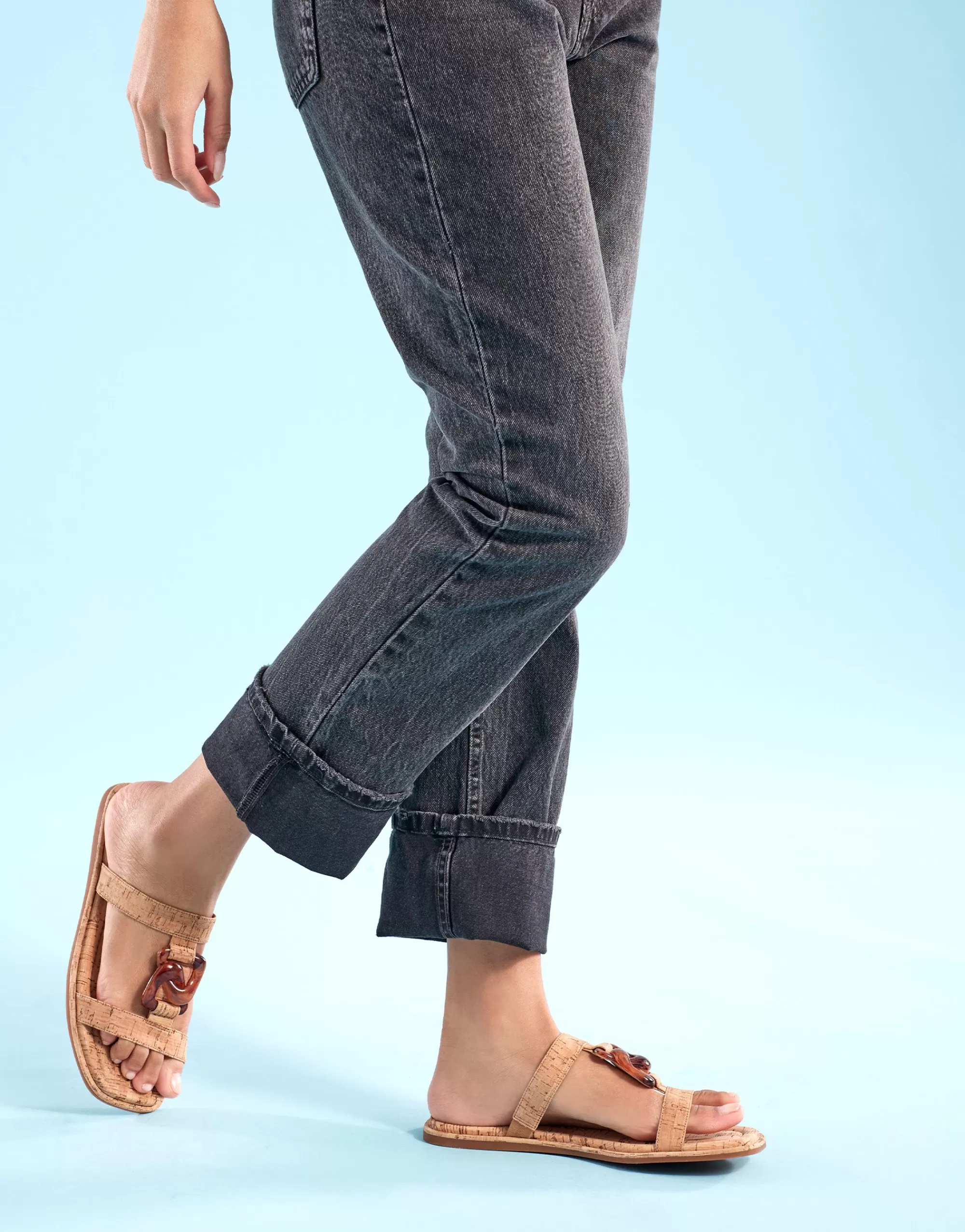 Aerosoles Flats*Comfortable Women's Ornamented T-strap Slide Sandal in