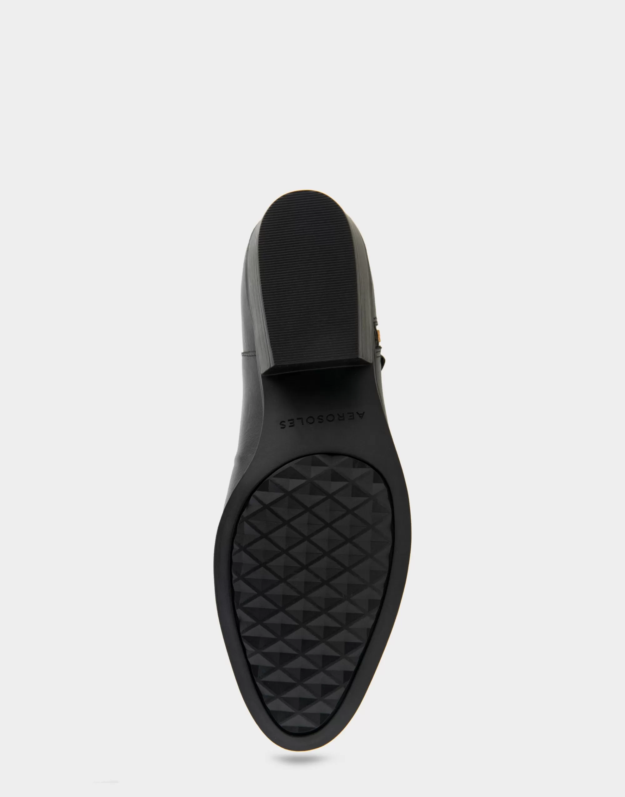 Aerosoles Ankle Boots*Comfortable Women's Ornamented Zipper Low Bootie in Black Burnished Leather Leather