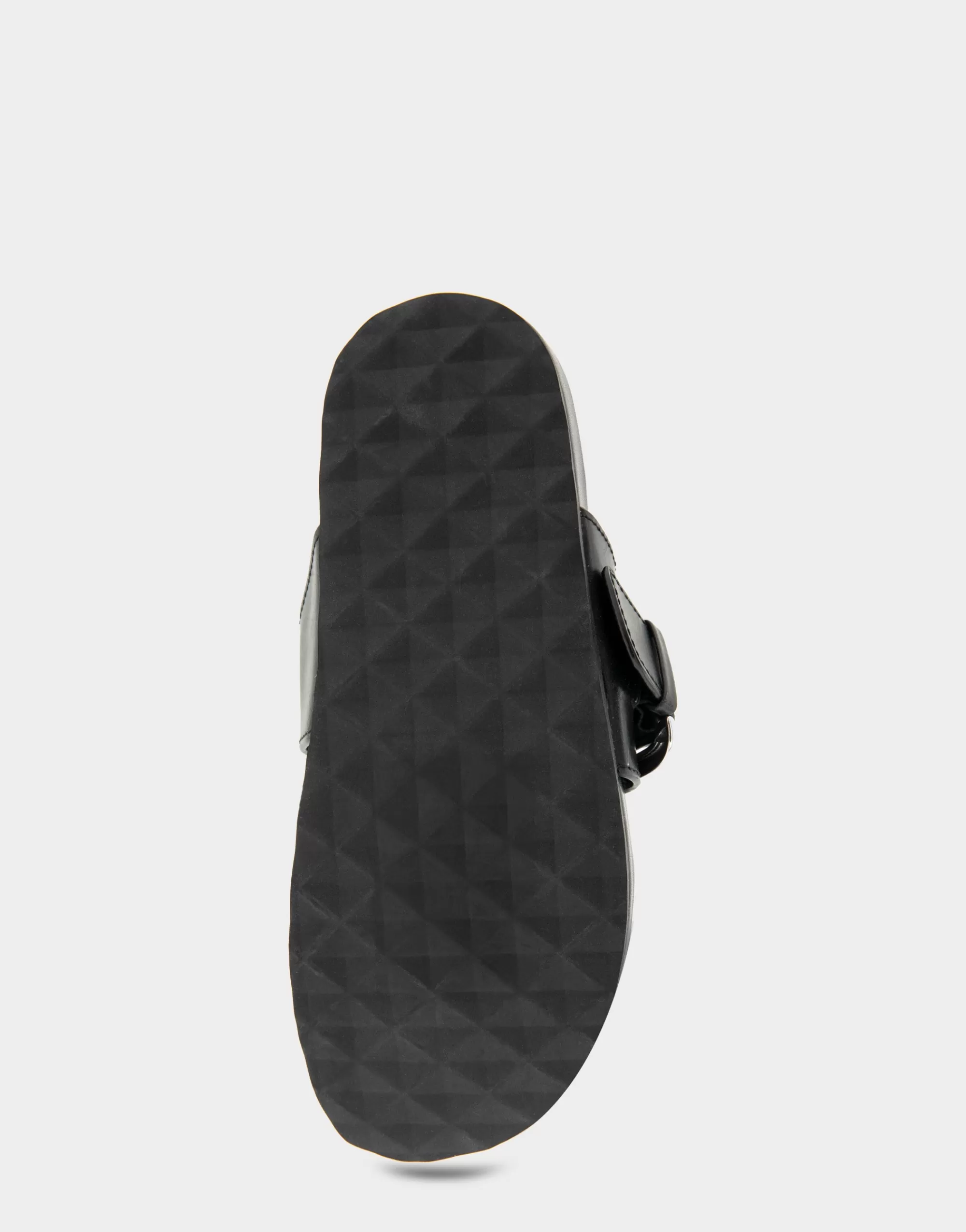 Aerosoles Flats*Comfortable Women's Oversized Buckle Molded Footbed Thong Sandal in Black Leather