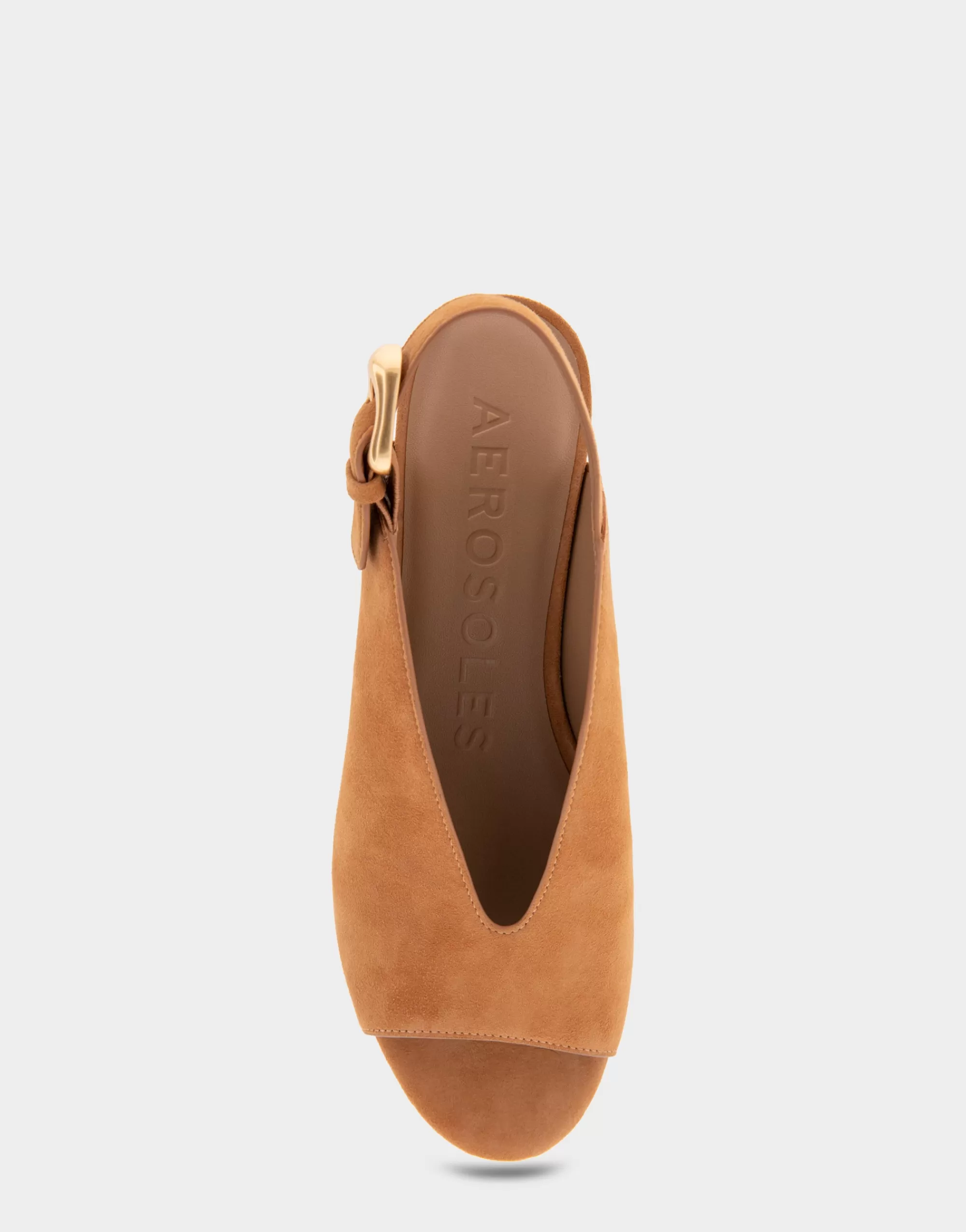 Aerosoles Wide Width Sandals | Platforms*Comfortable Women's Peep Toe Platform Sandal in Tan Suede