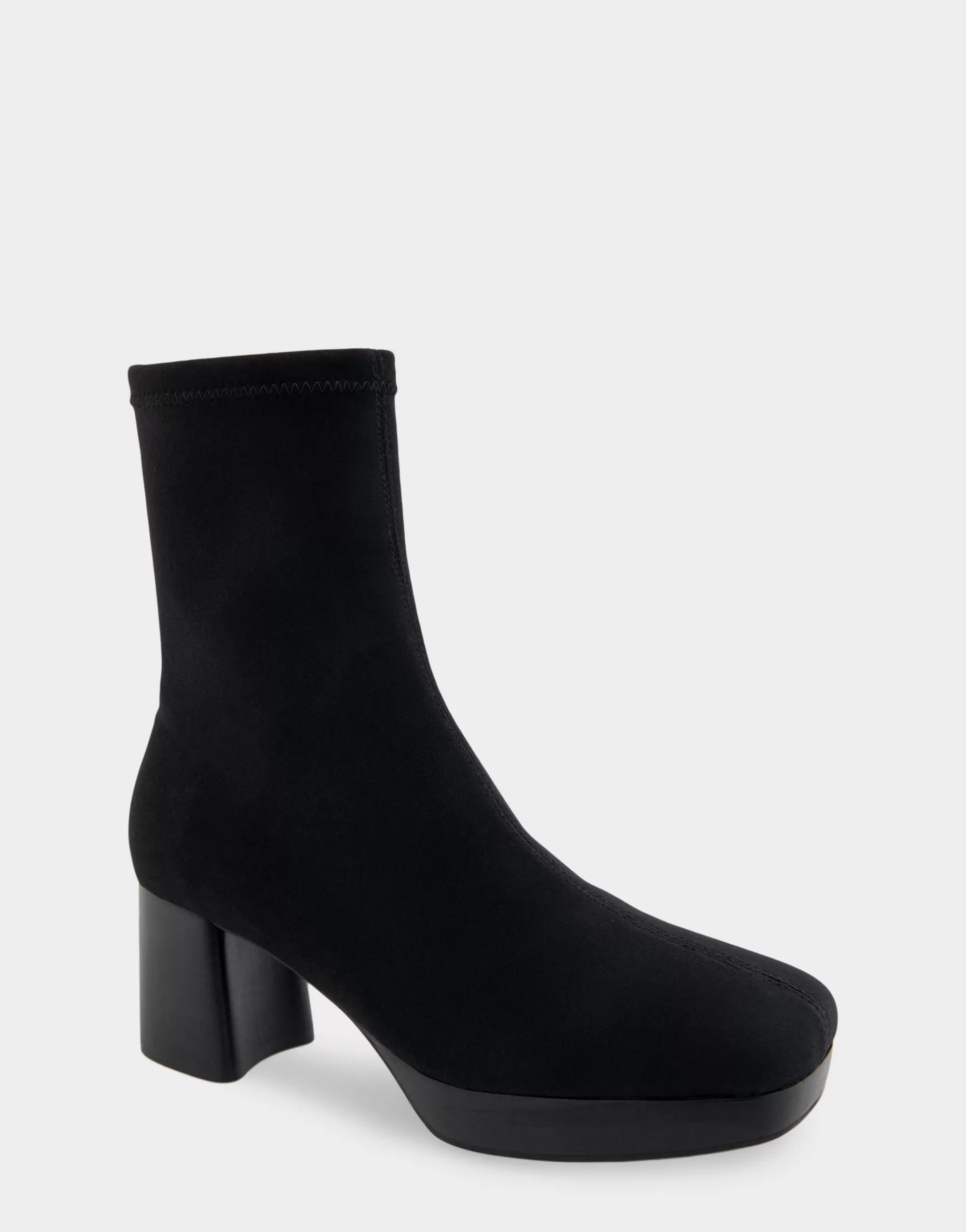 Aerosoles Heeled Boots | Ankle Boots*Comfortable Women's Platform Boot in Black Stretch Gabardine Fabric Fabric