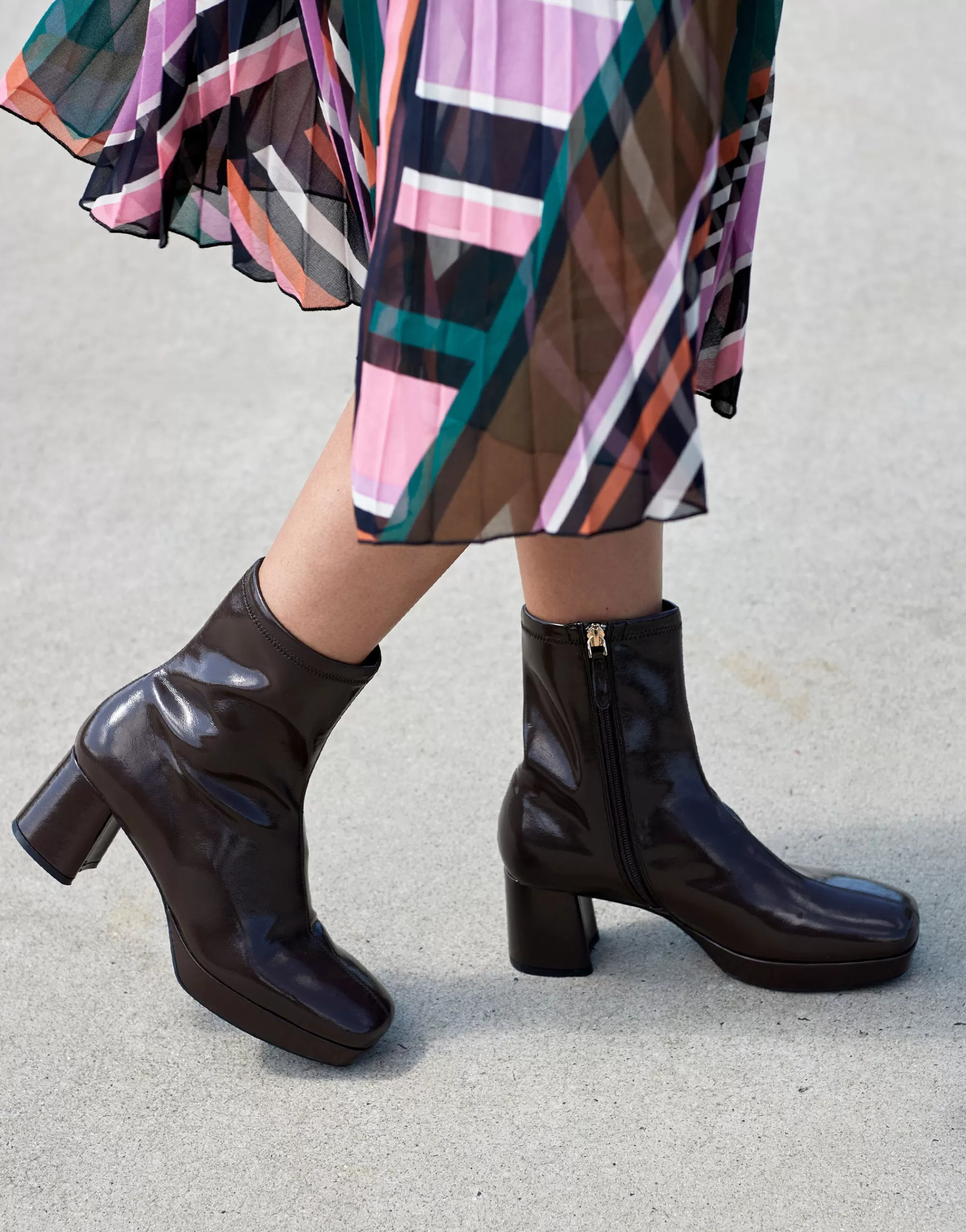 Aerosoles Ankle Boots | Heeled Boots*Comfortable Women's Platform Boot in Java Patent Faux Leather