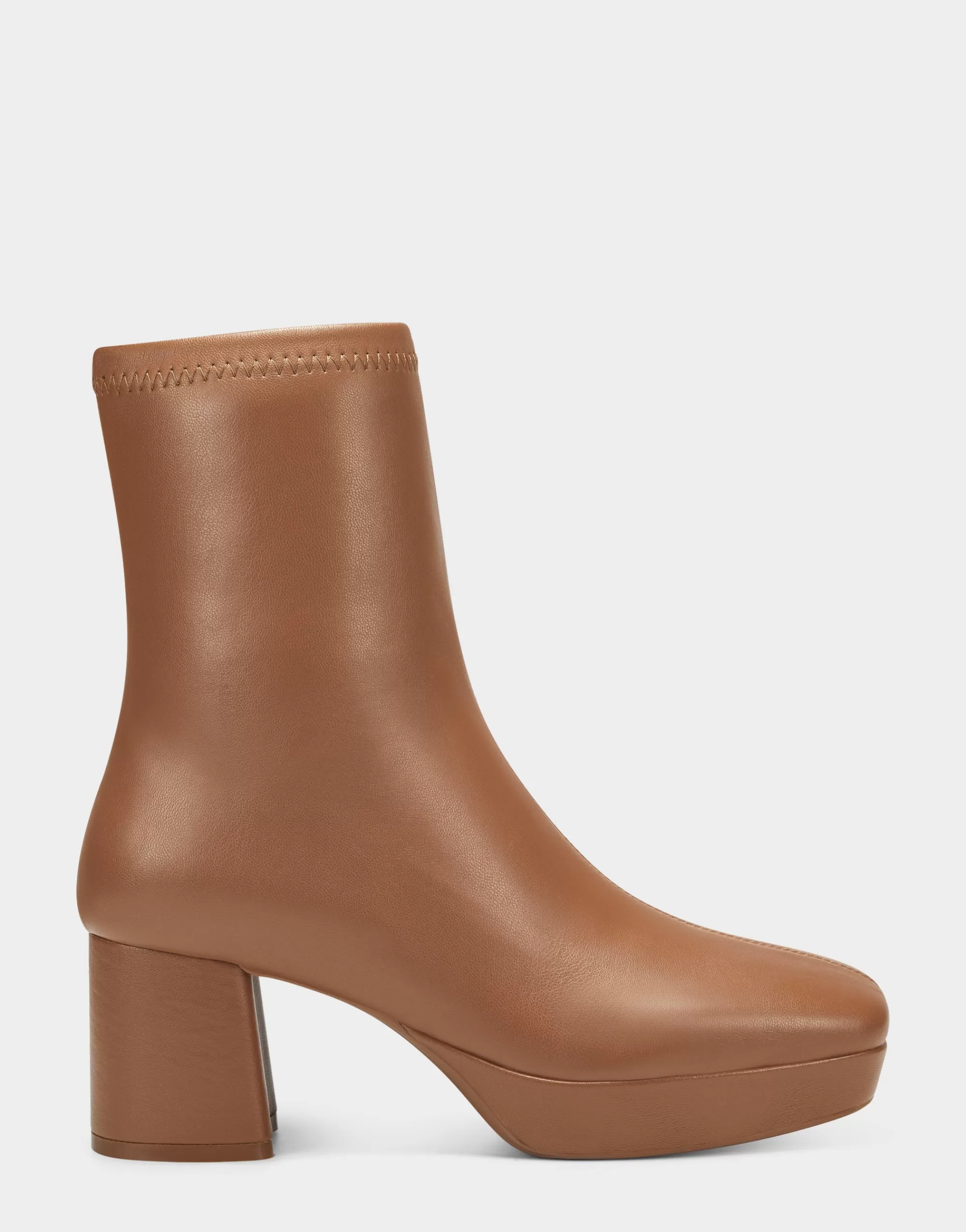 Aerosoles Heeled Boots | Ankle Boots*Comfortable Women's Platform Boot in Luggage Stretch Faux Leather