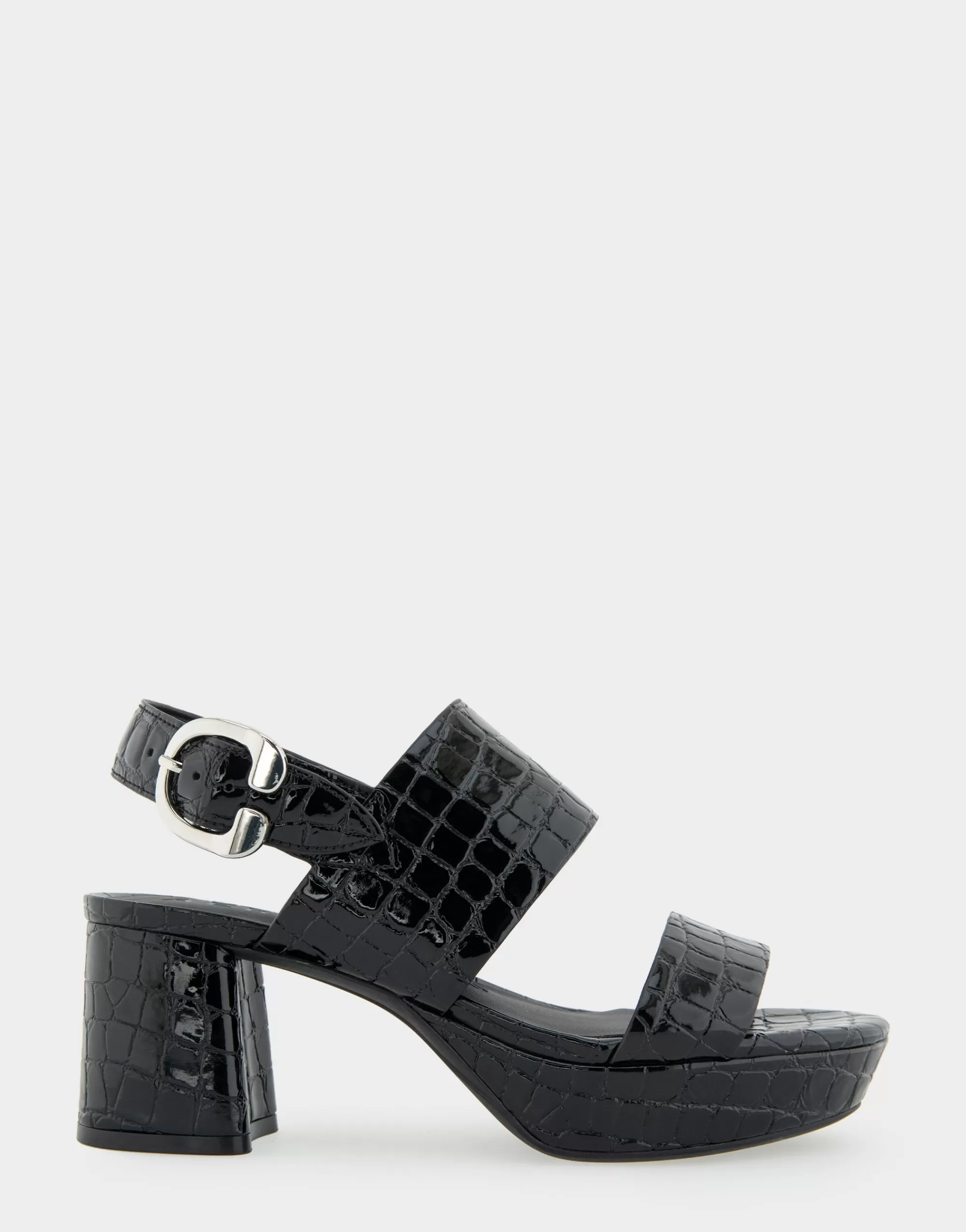 Aerosoles Platforms | Platforms*Comfortable Women's Platform Sandal in Black Jelly Croco Black Croco Faux Leather