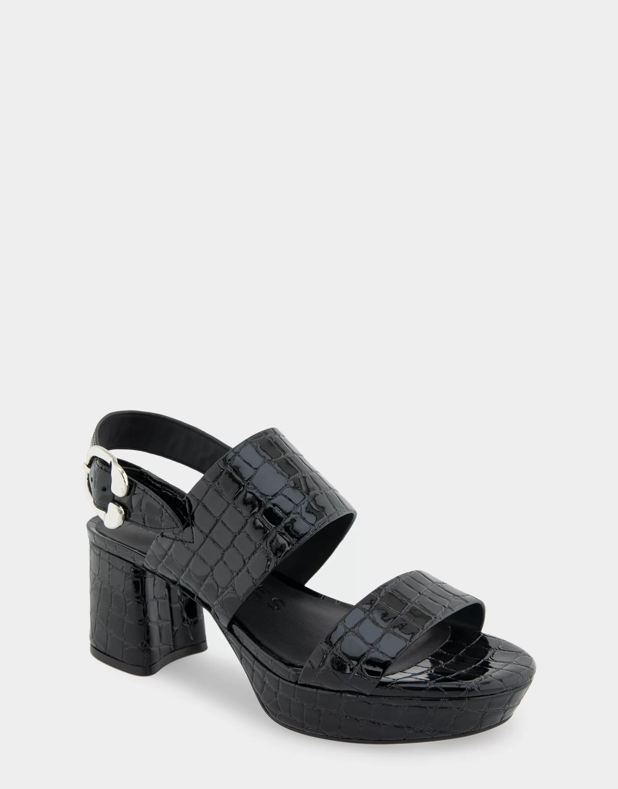 Aerosoles Platforms | Platforms*Comfortable Women's Platform Sandal in Black Jelly Croco Black Croco Faux Leather