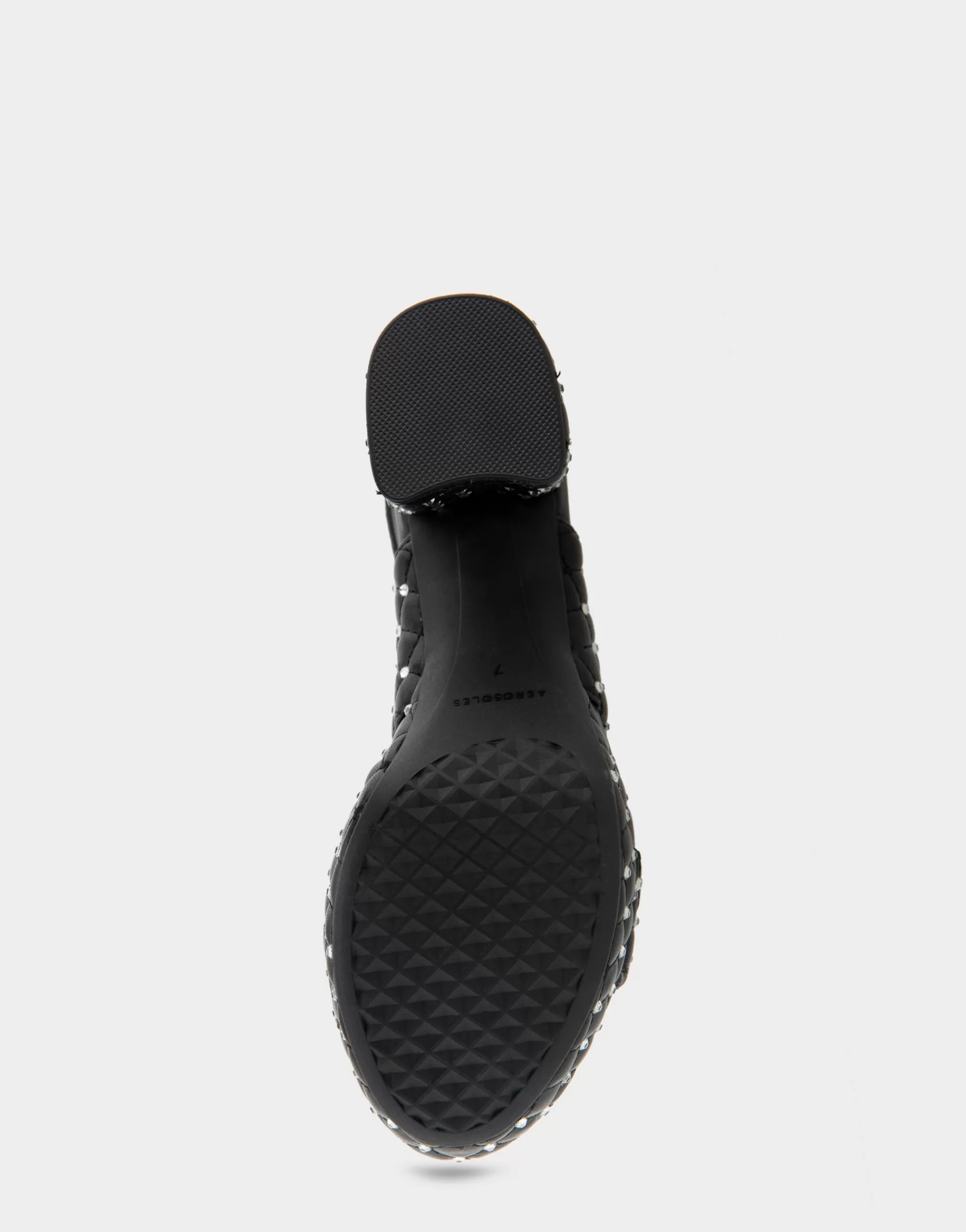 Aerosoles Platforms | Platforms*Comfortable Women's Platform Sandal in Black Quilted Faux Leather With Crystals