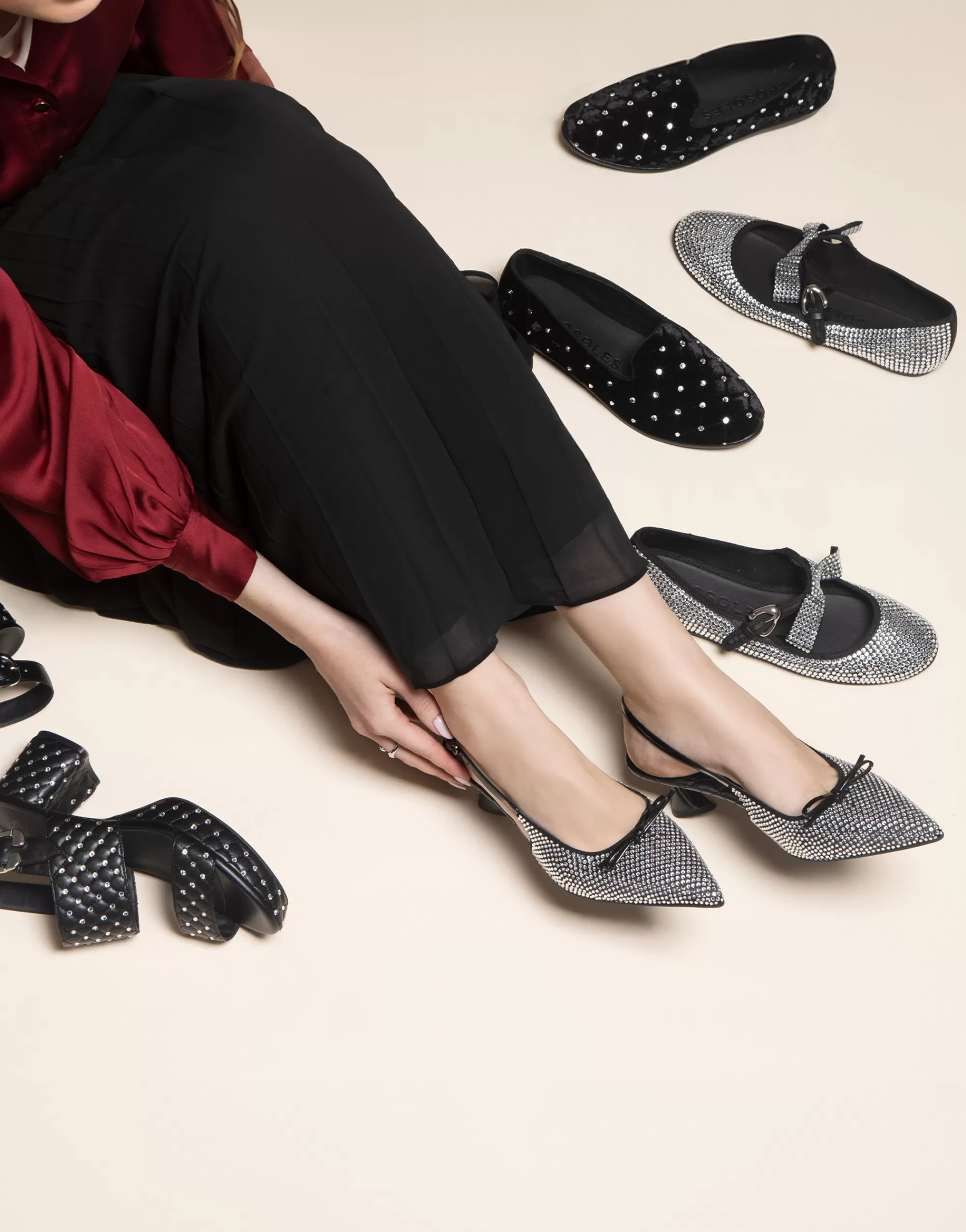 Aerosoles Platforms | Platforms*Comfortable Women's Platform Sandal in Black Quilted Faux Leather With Crystals